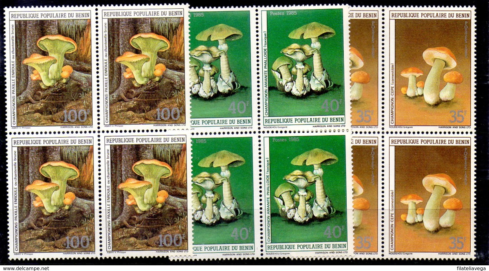 Bloque De Cuatro De Benin N ºYvert 631/33 ** SETAS (MUSHROOMS) - Mushrooms