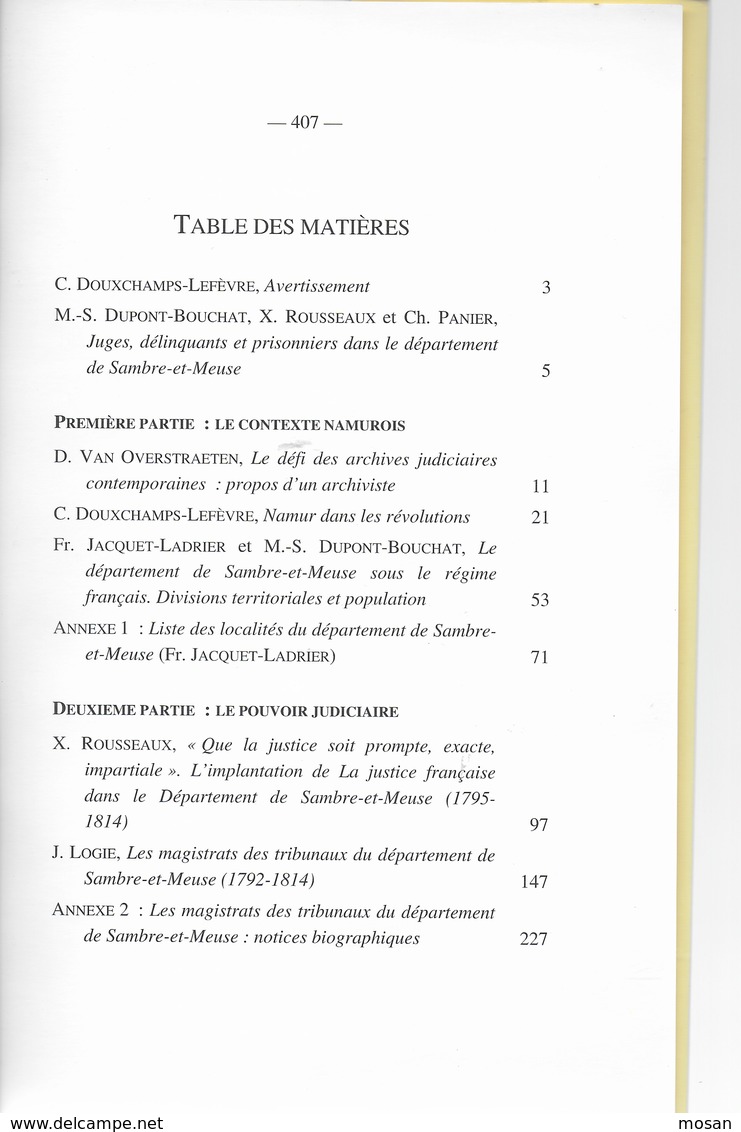 Annales De La Société Archéologique De Namur. Tome 72. 1998. + Carte Annexée - Belgique