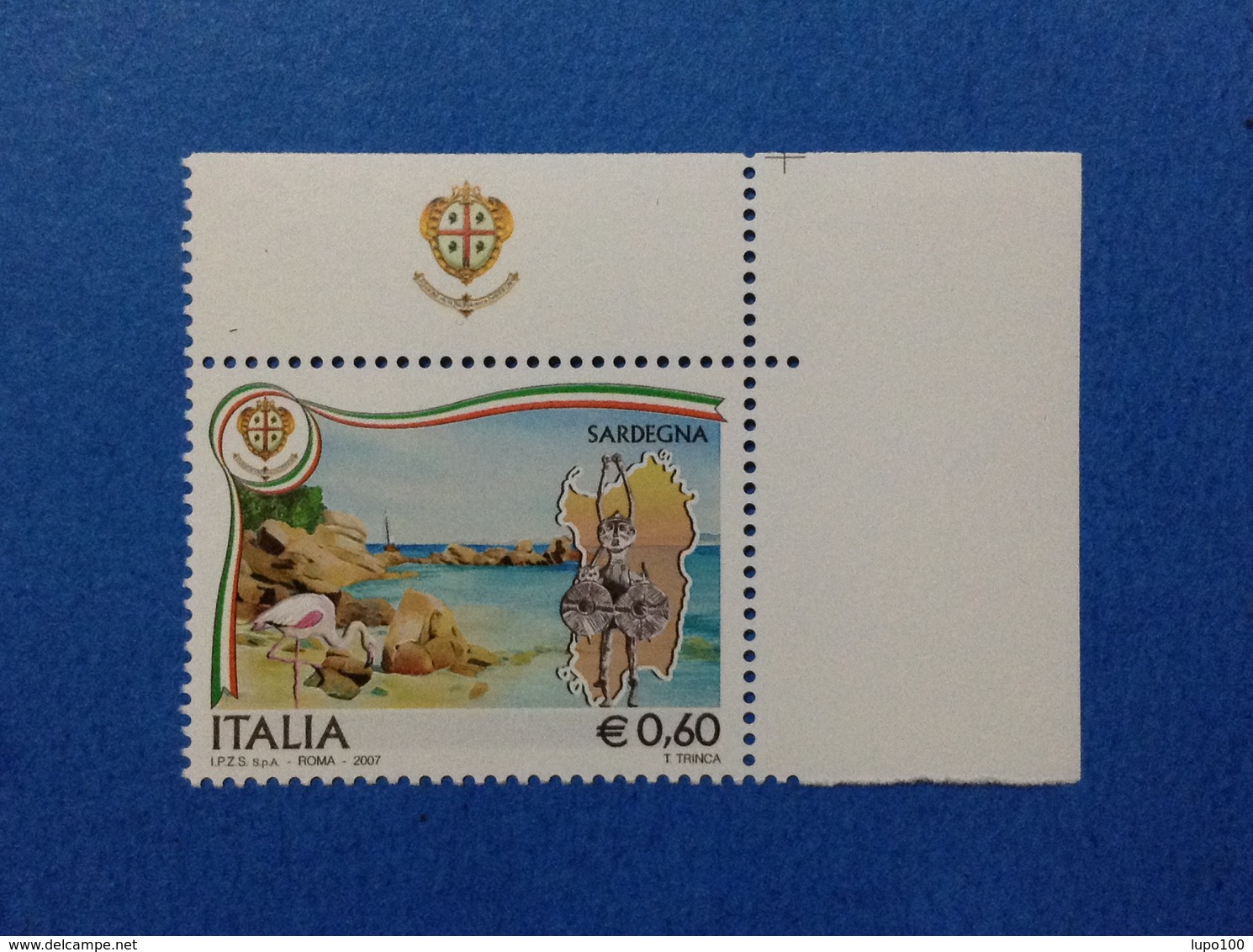 2007 ITALIA FRANCOBOLLO NUOVO STAMP NEW CON APPENDICE BANDELLA STEMMA REGIONI SARDEGNA REGIONE - 2001-10: Neufs