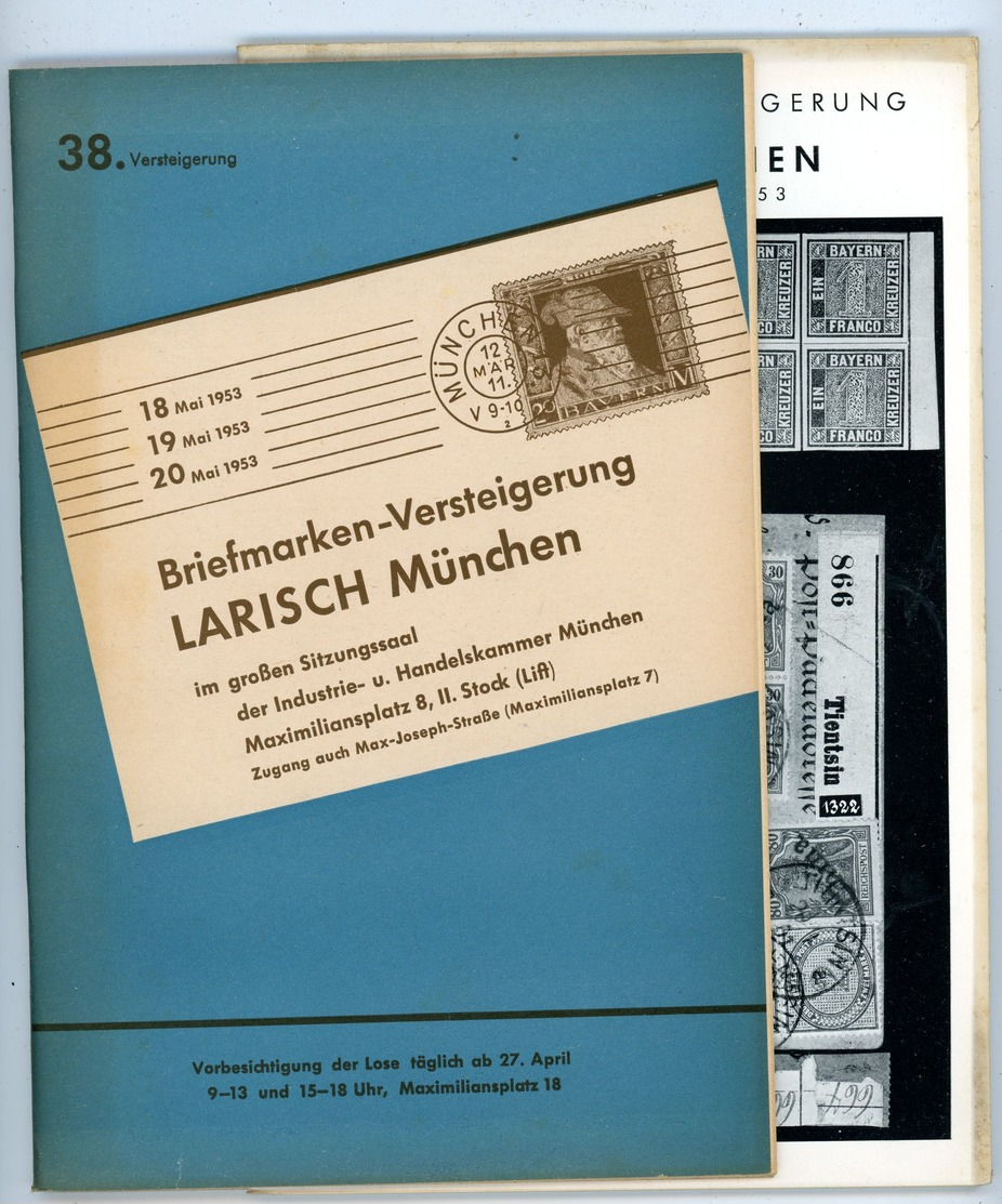 38. Larisch Auktion München 1953 - Früher Katalog - Catalogues De Maisons De Vente