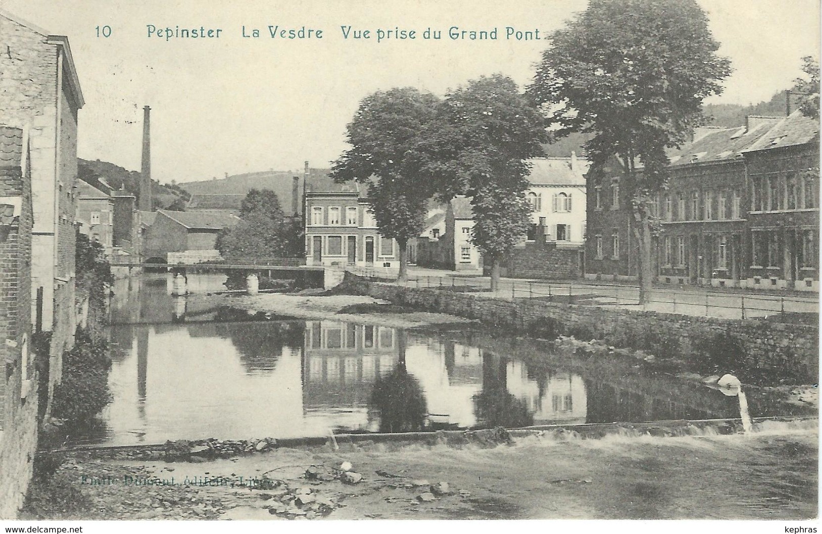 10 PEPINSTER : La Vesdre - Vue Prise Du Grand Pont - Cachet De La Poste 1910 - Pepinster