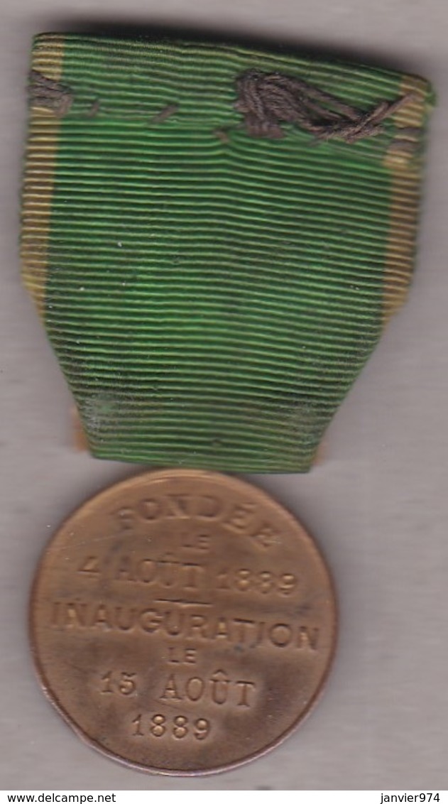 Médaille Société De Secours Mutuels D Herblay, Fondée Le 4 Aout 1889 – Inauguration Le 15 Aout 1889 - Professionnels / De Société