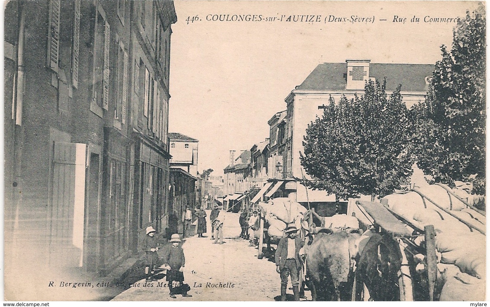 Cpa 79 Coulonges Rue Du Commerce - Coulonges-sur-l'Autize