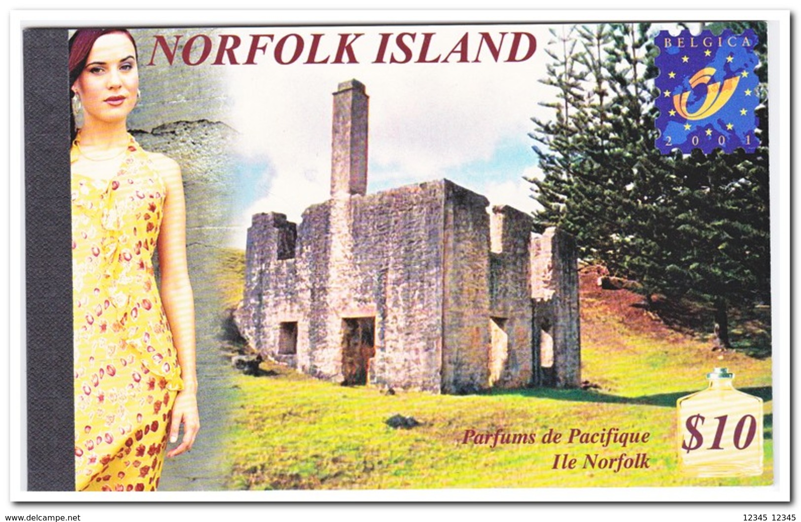 Norfolk Eiland Belgica 2001, Postfris MNH, Parfums De Pacifique, Flowers, Trees ( Booklet, Carnet ) - Norfolk Eiland