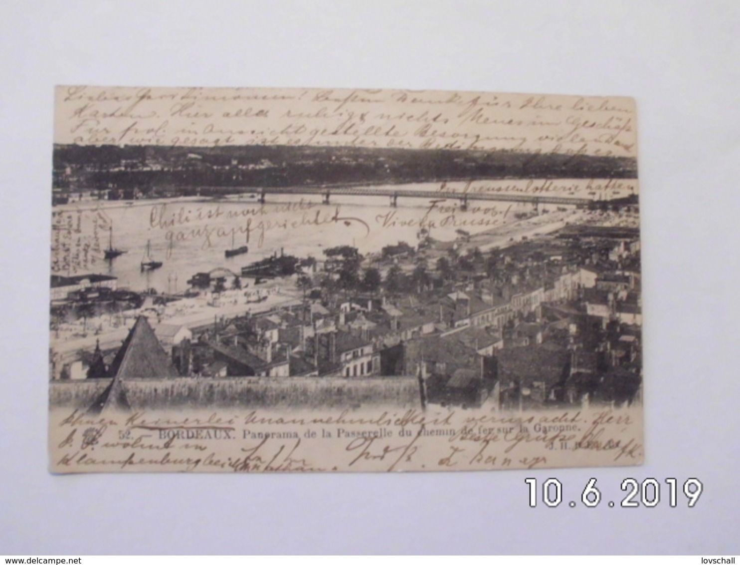 Bordeaux. - Panorama De La Passerelle Du Chemin De Fer Sur La Garonne (17 - 7 - 1903) - Bordeaux