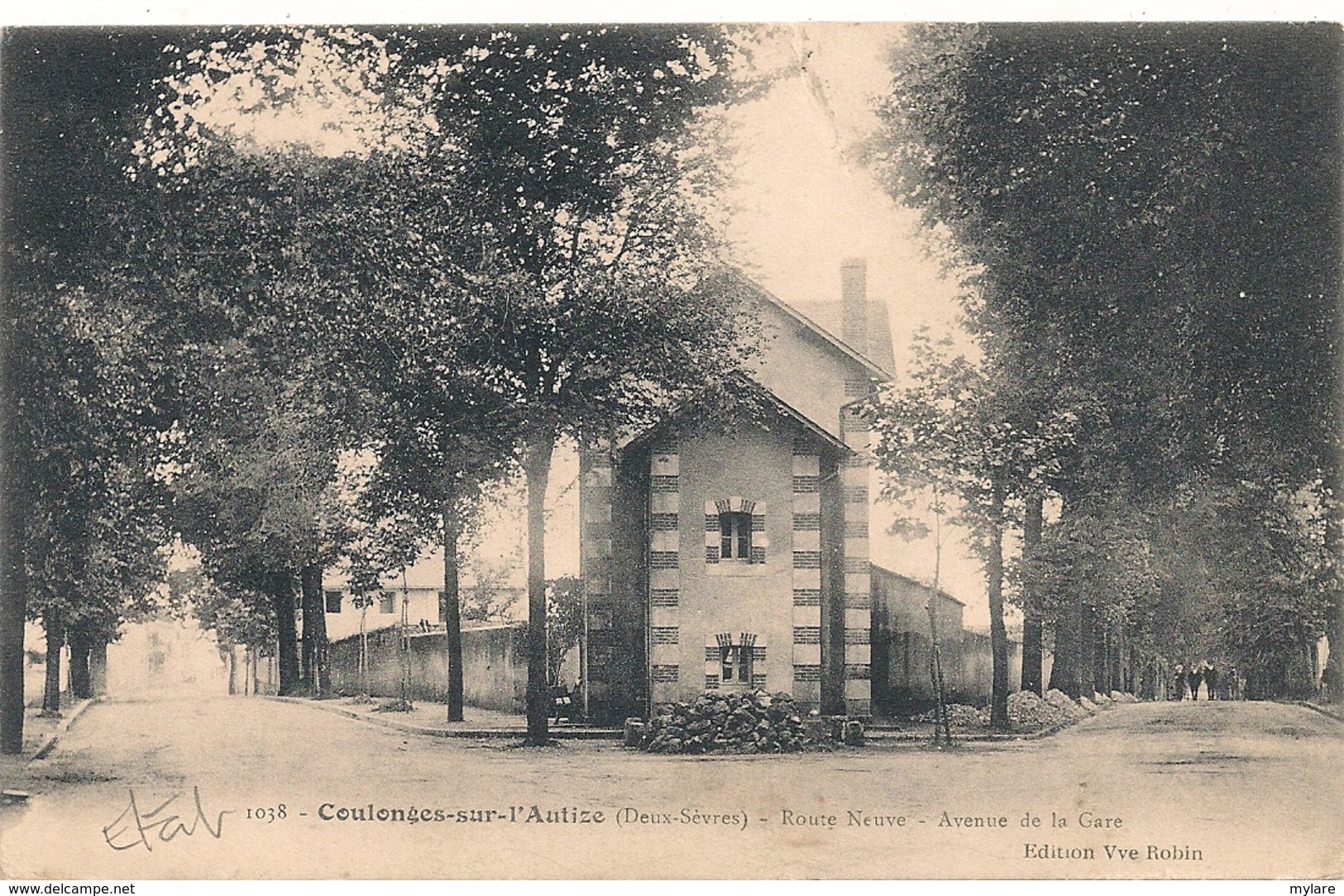 Cpa 79 Coulonges  Route Neuve Avenue De La Gare - Coulonges-sur-l'Autize