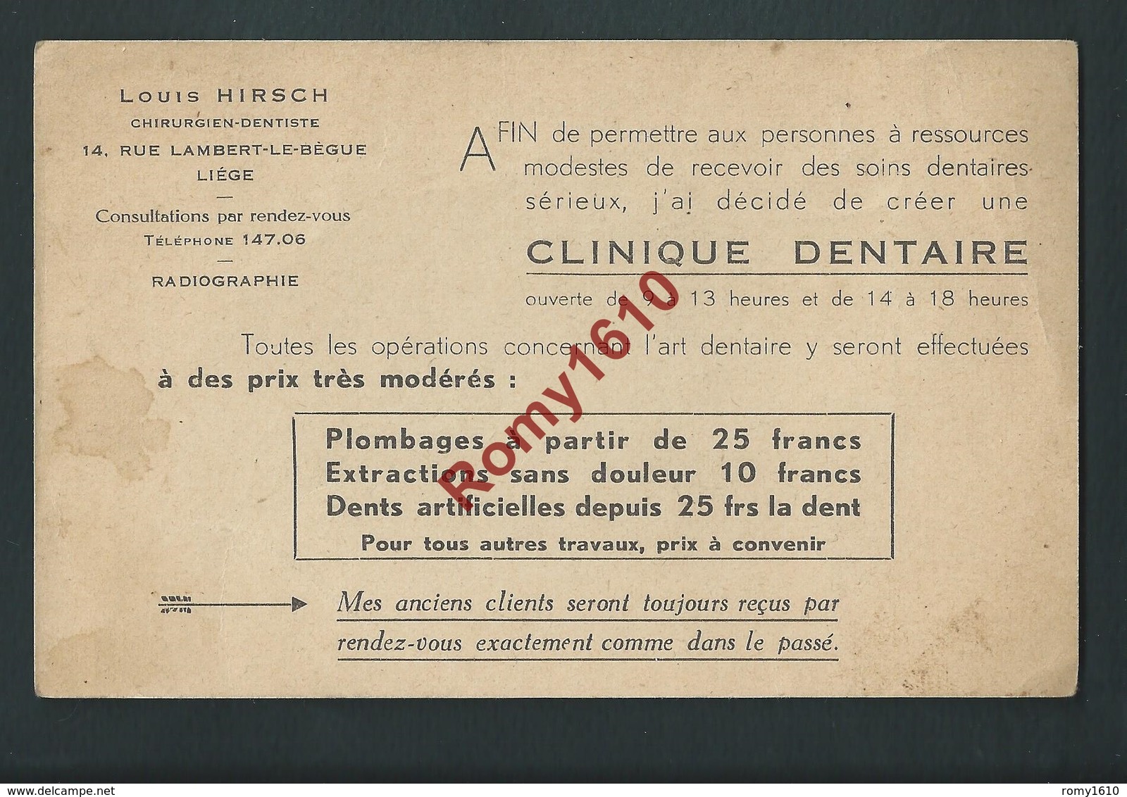 Clinique Dentaire. Chirurgien Dentiste à Liège. Tarif,  Prix Modérés.... 2 Scans. - Publicité