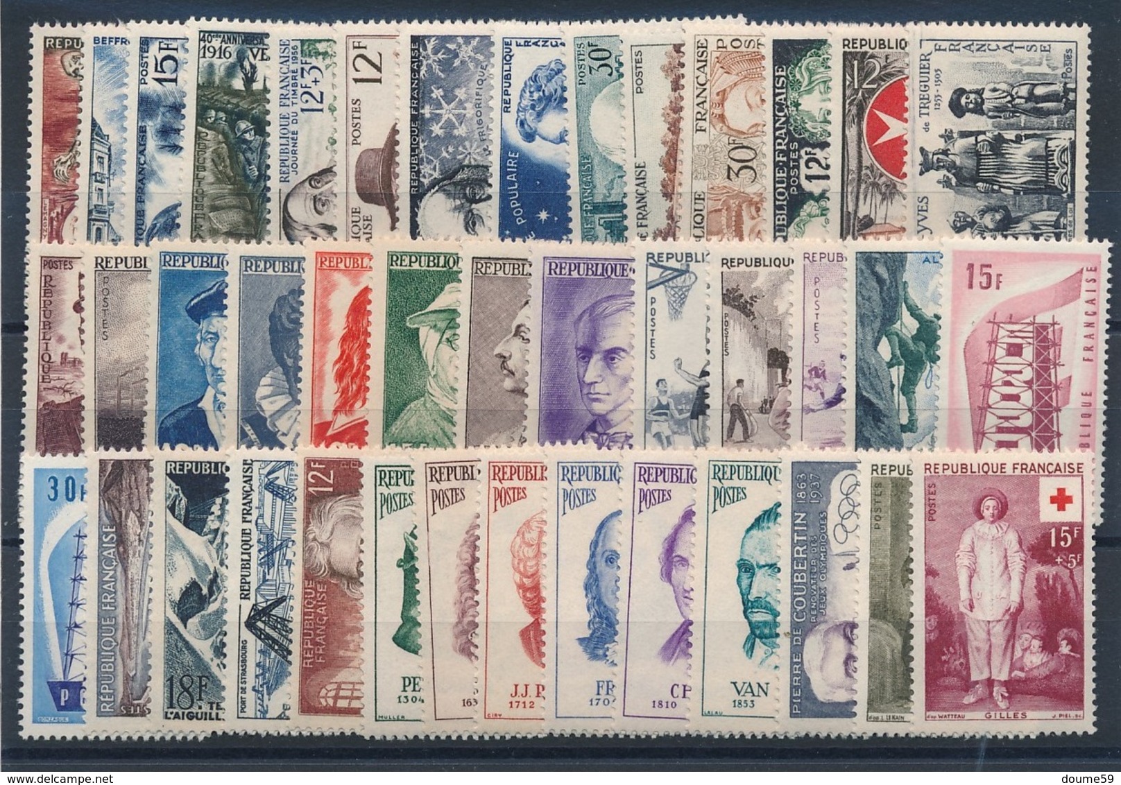 CR-274: FRANCE: Lot Avec Année 1956** - 1950-1959