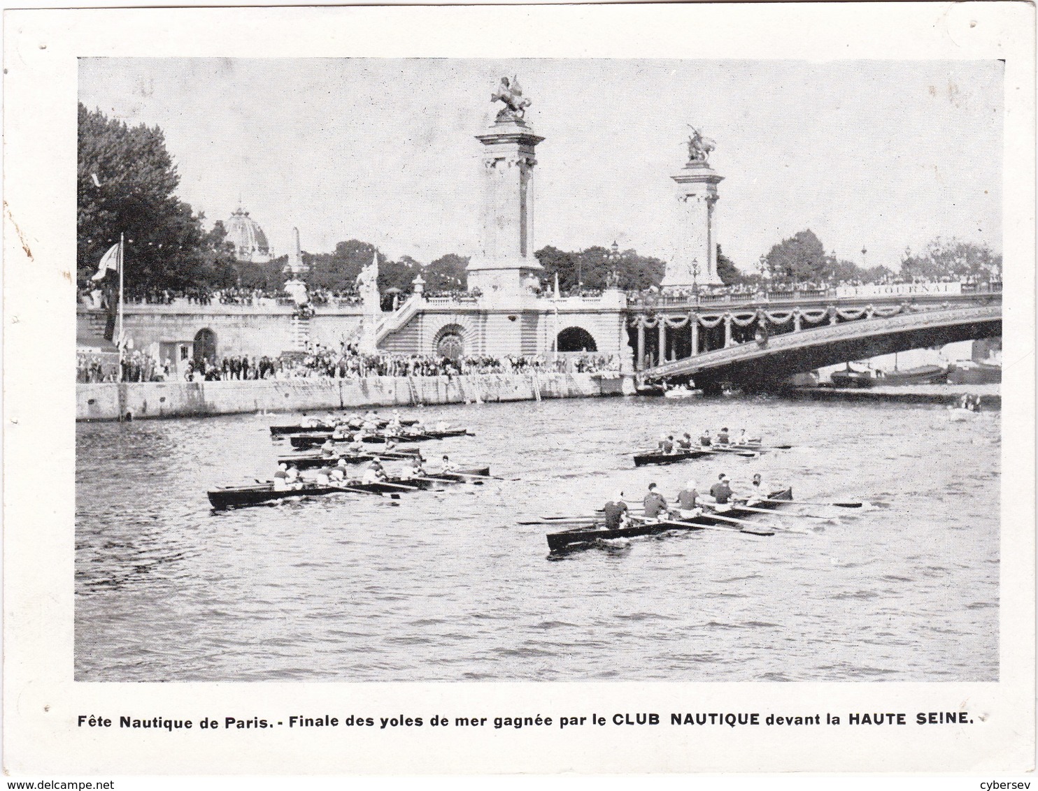 Fête Nautique De Paris - Finale Des Yoles De Mer Gagnée Par Le CLUB NAUTIQUE Devant La HAUTE SEINE - 19 X 14 Cm - Roeisport