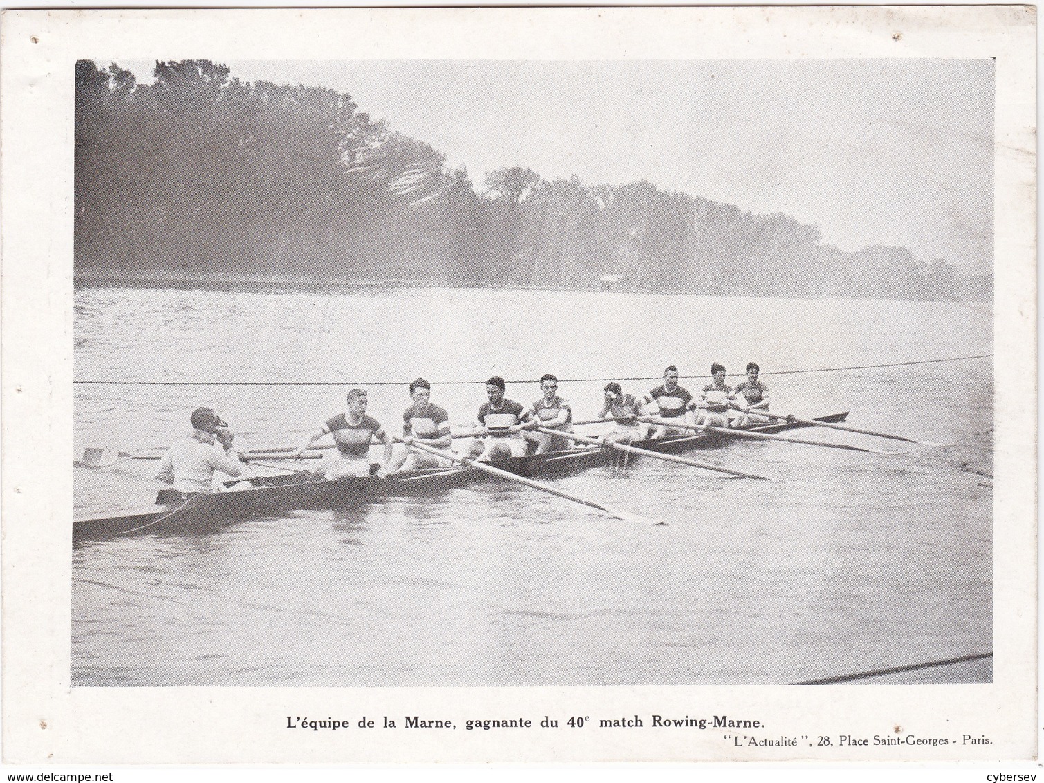 L'équipe De La Marne, Gagnante Du 40è Match Rowing-Marne - 19 X 14 Cm - Roeisport