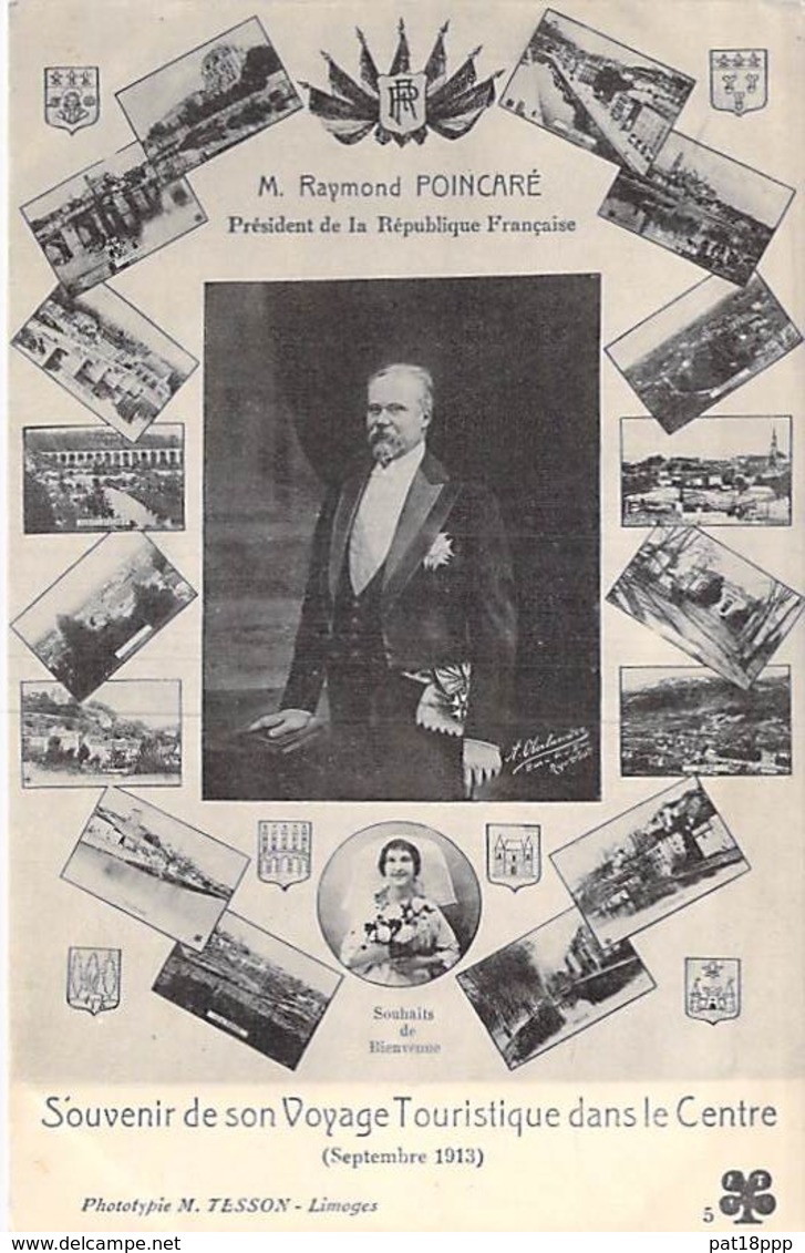 EVENEMENTS Politique (09/1913) Voyage Touristique Du Président R. POINCARE Dans Le Centre De La France - CPA Multivues - Autres & Non Classés