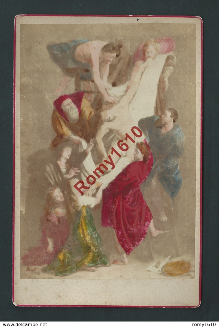 Déscent De Croix Par Rubens. Image Sur Carton épais, Peinte à La Main.  2 Scans. - Jésus