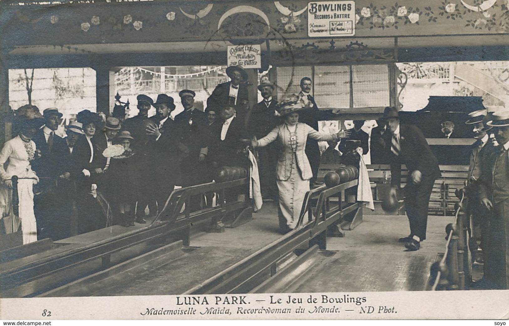 Bowling à Luna Park Mlle Maida Record Woman Envoi Et Taxée à Isdes Loiret Chateau Sainte Claire - Bowling