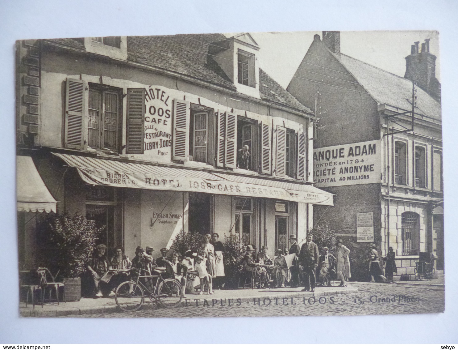 Etaples Sur Mer.  Hôtel Café Restaurant Loos.  Banque Adam. - Etaples