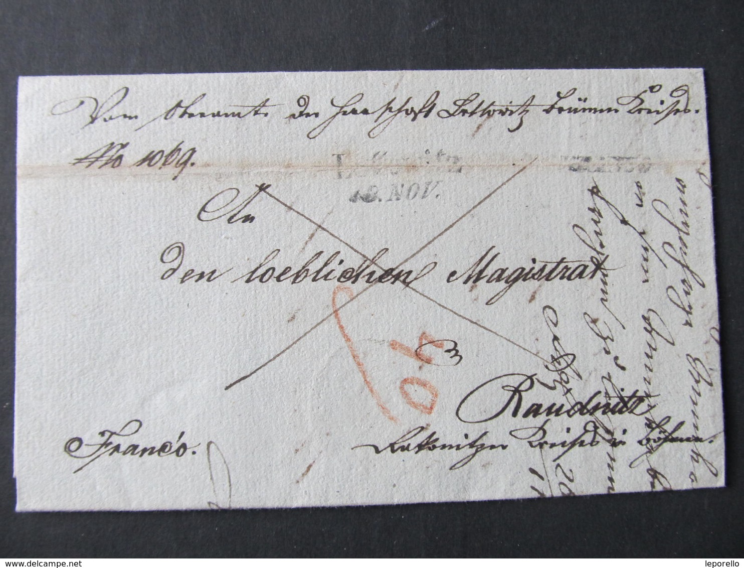 BRIEF Lettowitz Letovice - Raudnitz 1842 /// D*38800 - ...-1850 Préphilatélie