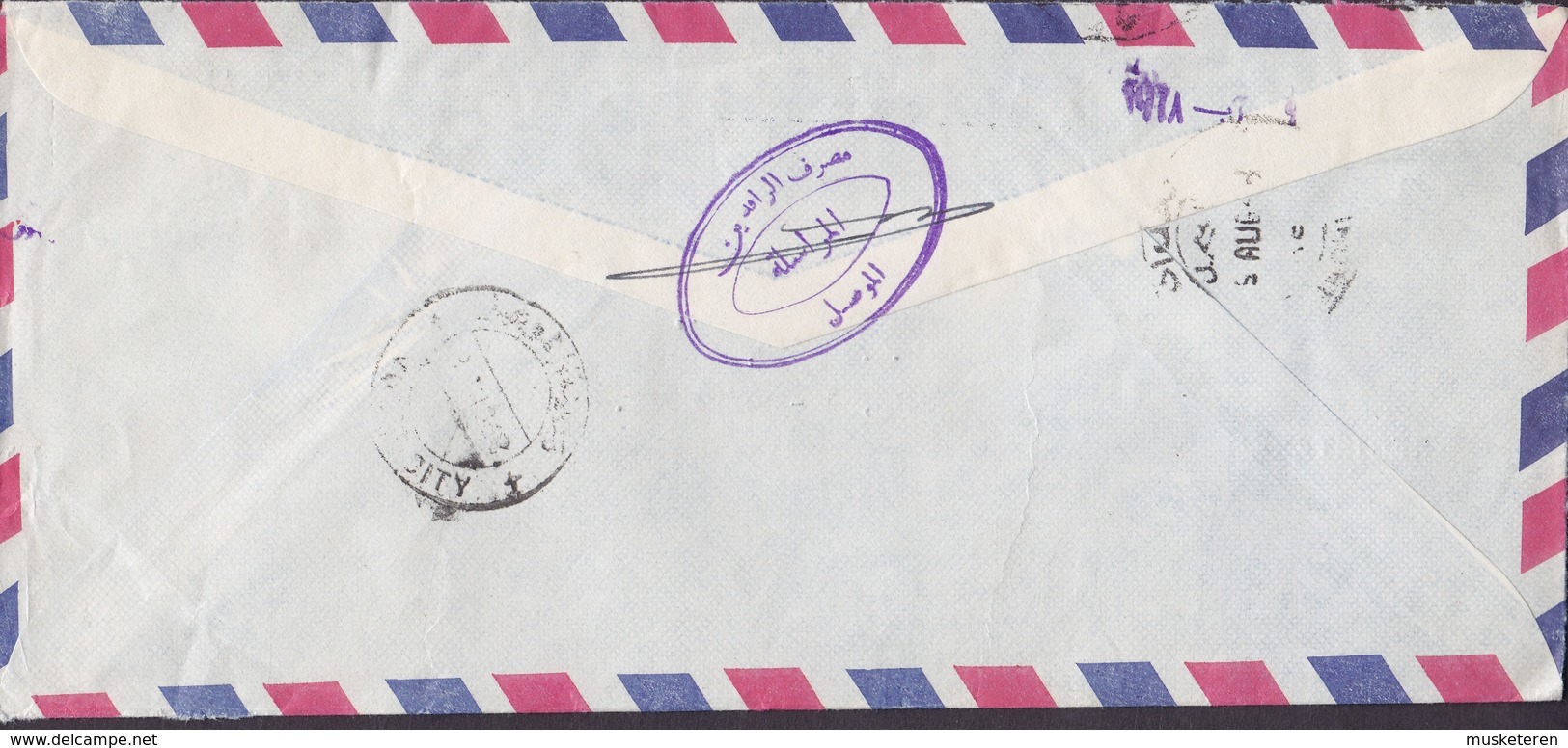 Iraq Irak RAFIDAIN BANK Registered Label MOSUL CITY 1968 Cover Brief DEUTSCHE BANK, KÖLN Germany Tag Der Arbeit - Irak