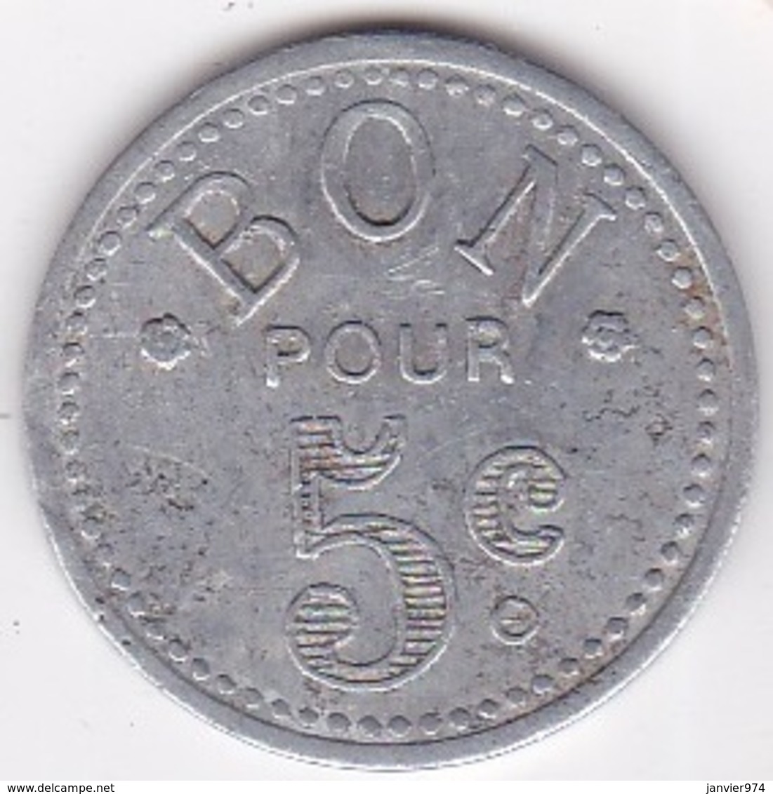 Hérault – 34. Montpellier, Mercerie Lyonnaise, Bon Pour 5 Centimes, En Aluminium - Monétaires / De Nécessité