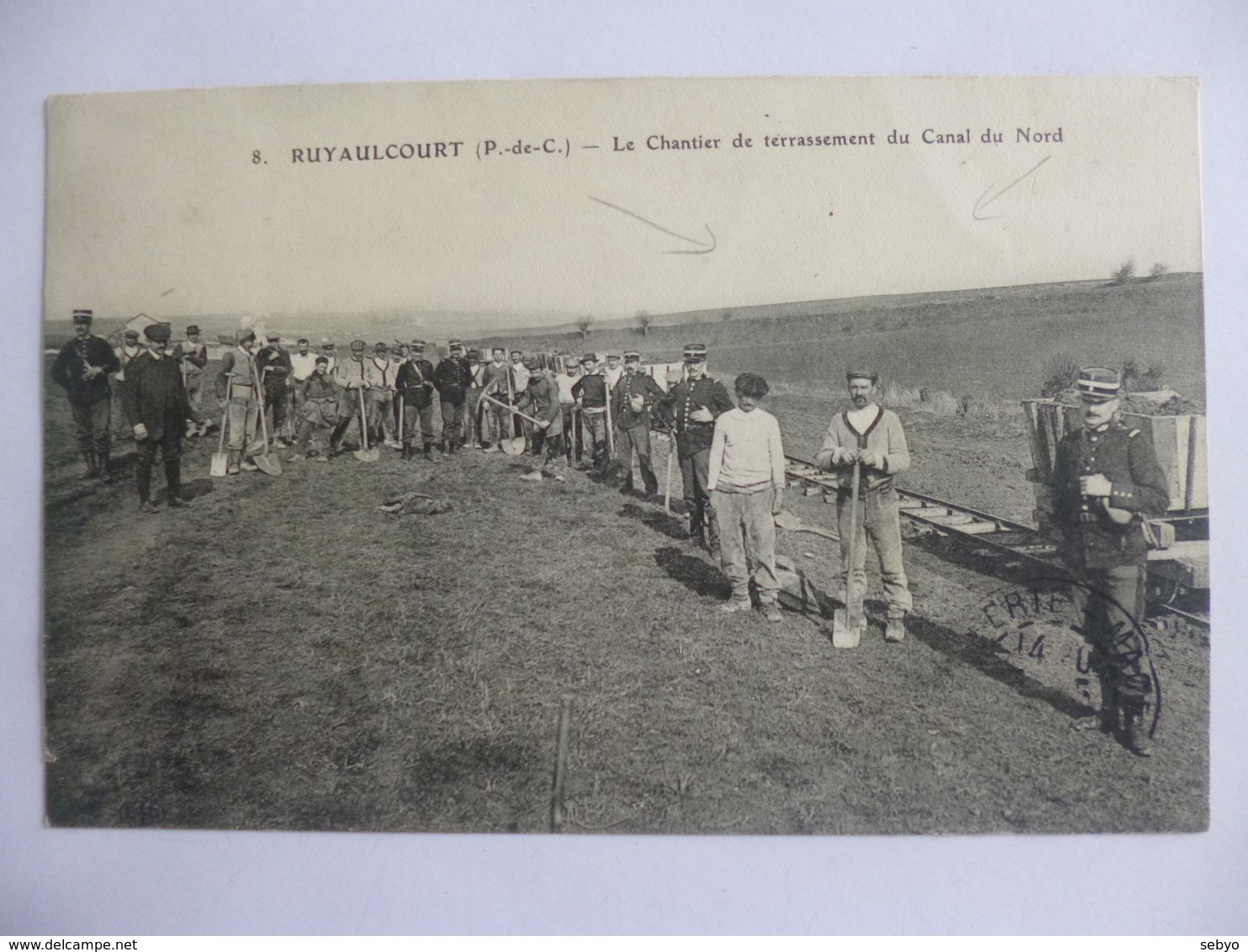 Ruyaulcourt.  Le Chantier De Terrassement Du Canal Du Nord. - Autres & Non Classés