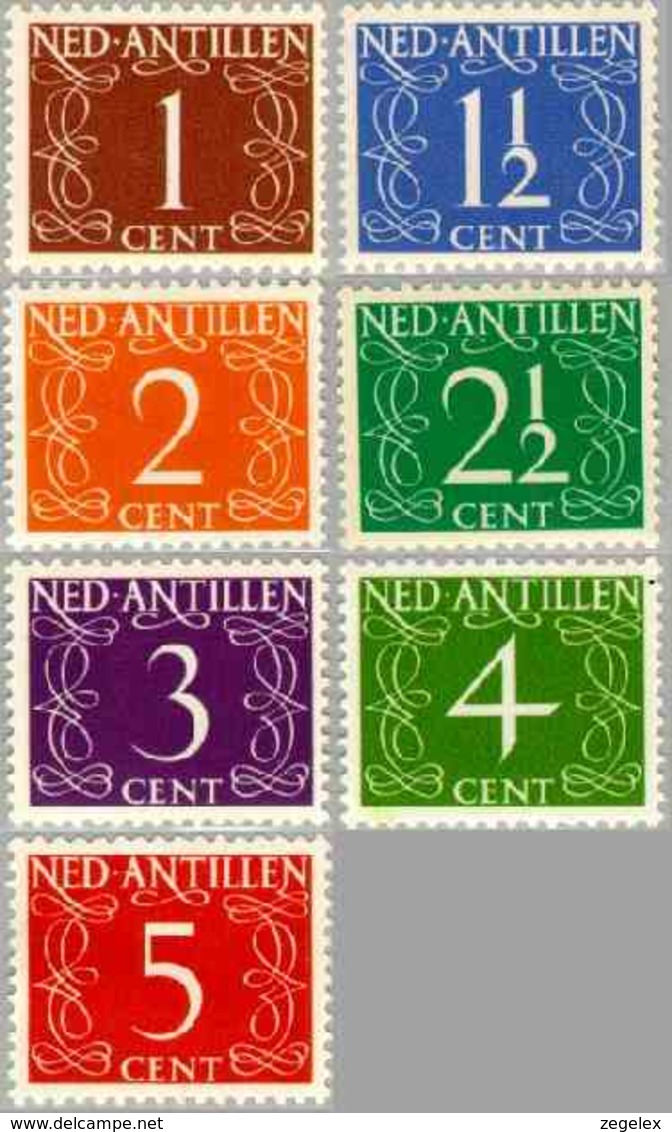 Nederlandse Antillen 1950-1959 Cijfer NVPH 211-217 MNH**, Postfris - Niederländische Antillen, Curaçao, Aruba