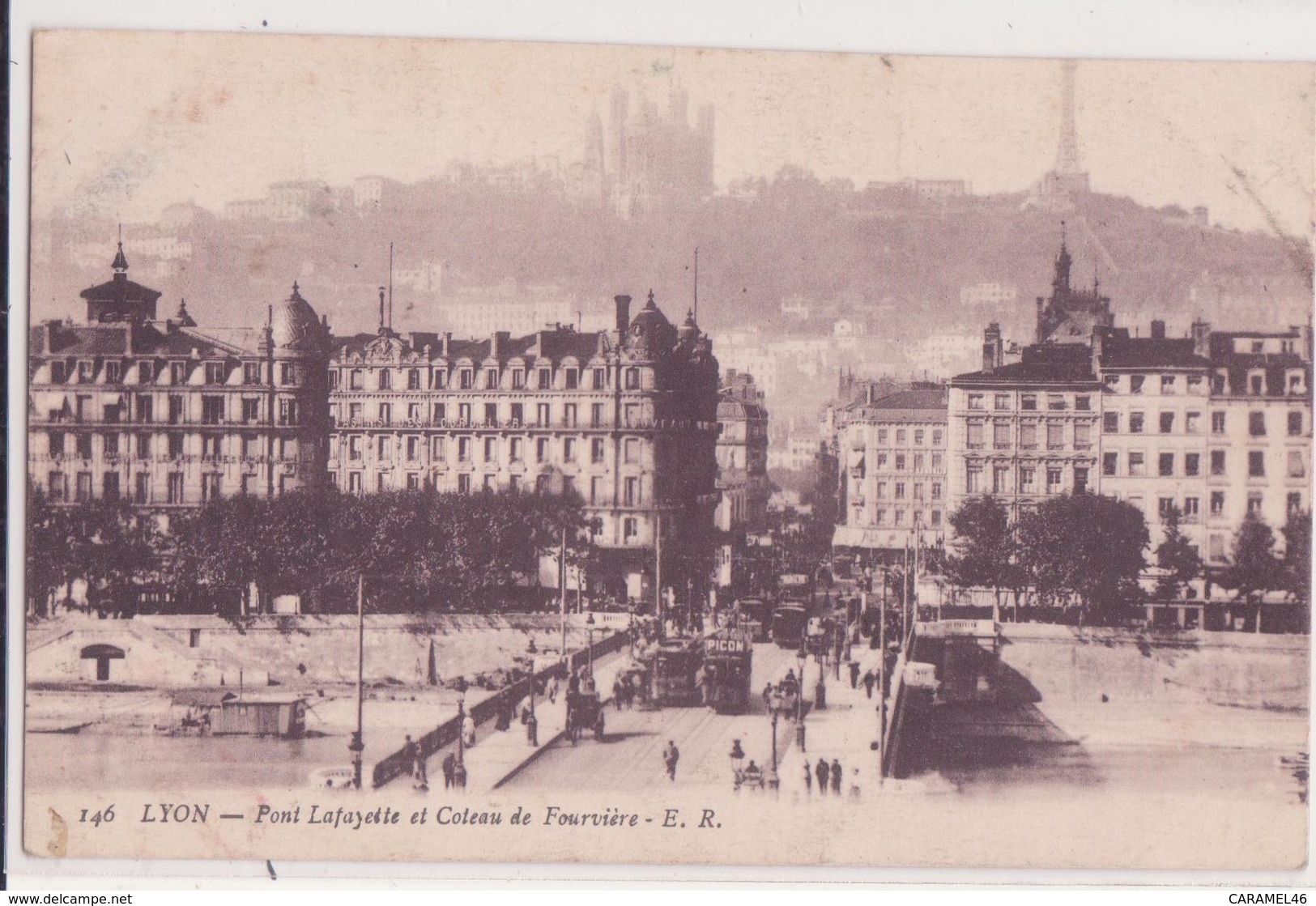 CPA - 146. LYON Pont Lafayette Et Coteau De Fourvière - Lyon 1