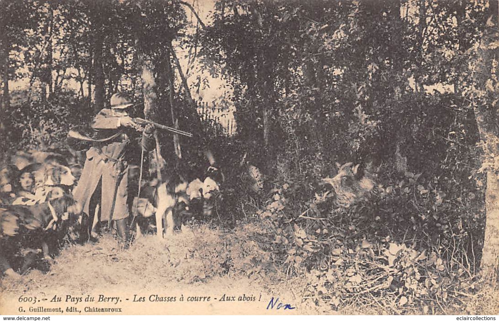 Berry Scène Ou Types Ou Au Pays    36        Chasse A Courre   Aux Abois         (voir Scan) - Andere & Zonder Classificatie