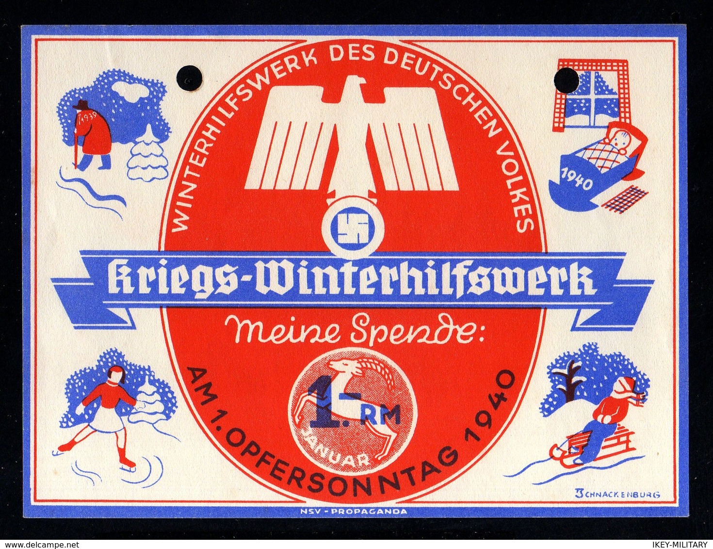 J46-GERMAN EMPIRE-.MILITARY PROPAGANDA German CARD WINTER WAR HELP.1940.WWII.DEUTSCHES REICH.karte.Carte - 1939-45
