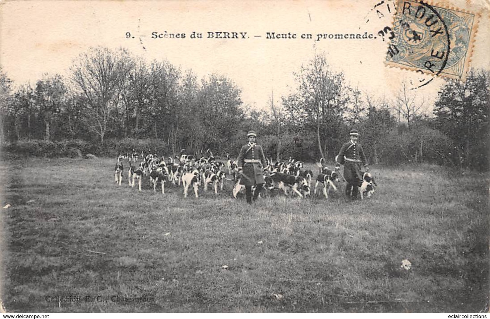 Berry Scène Ou Types Ou Au Pays    36        Chasse A Courre   Meute En Promenade       (voir Scan) - Altri & Non Classificati