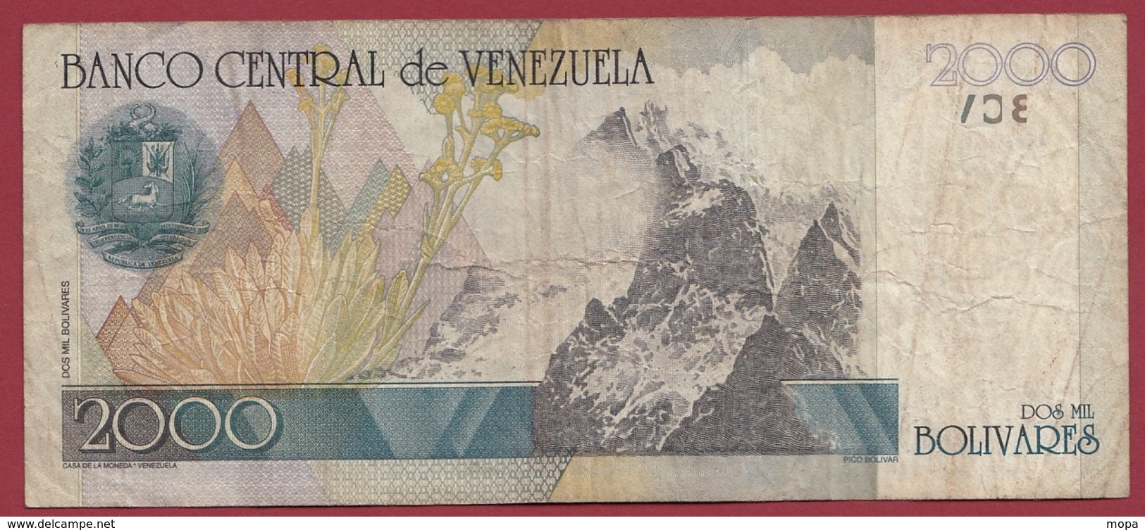 Venezuela 2000 Bolivares Du 29/10/1998 Dans L 'état - Venezuela