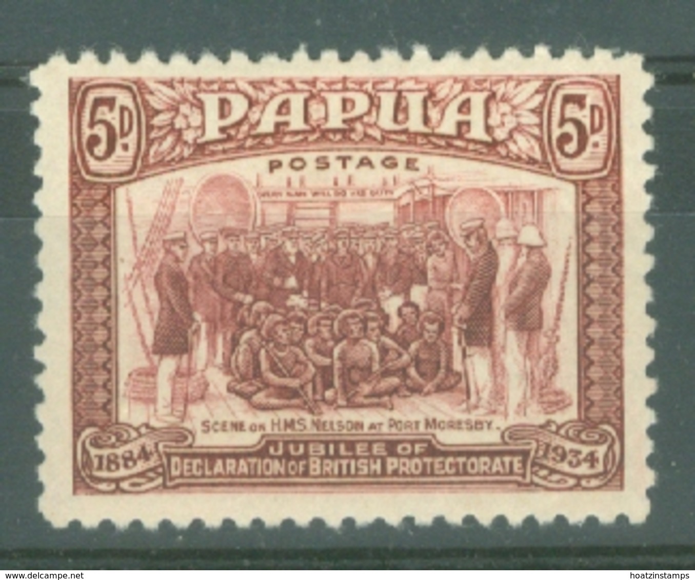 Papua New Guinea: 1934   50th Anniv Of Declaration Of British Protectorate   SG149     5d   MH - Papua New Guinea