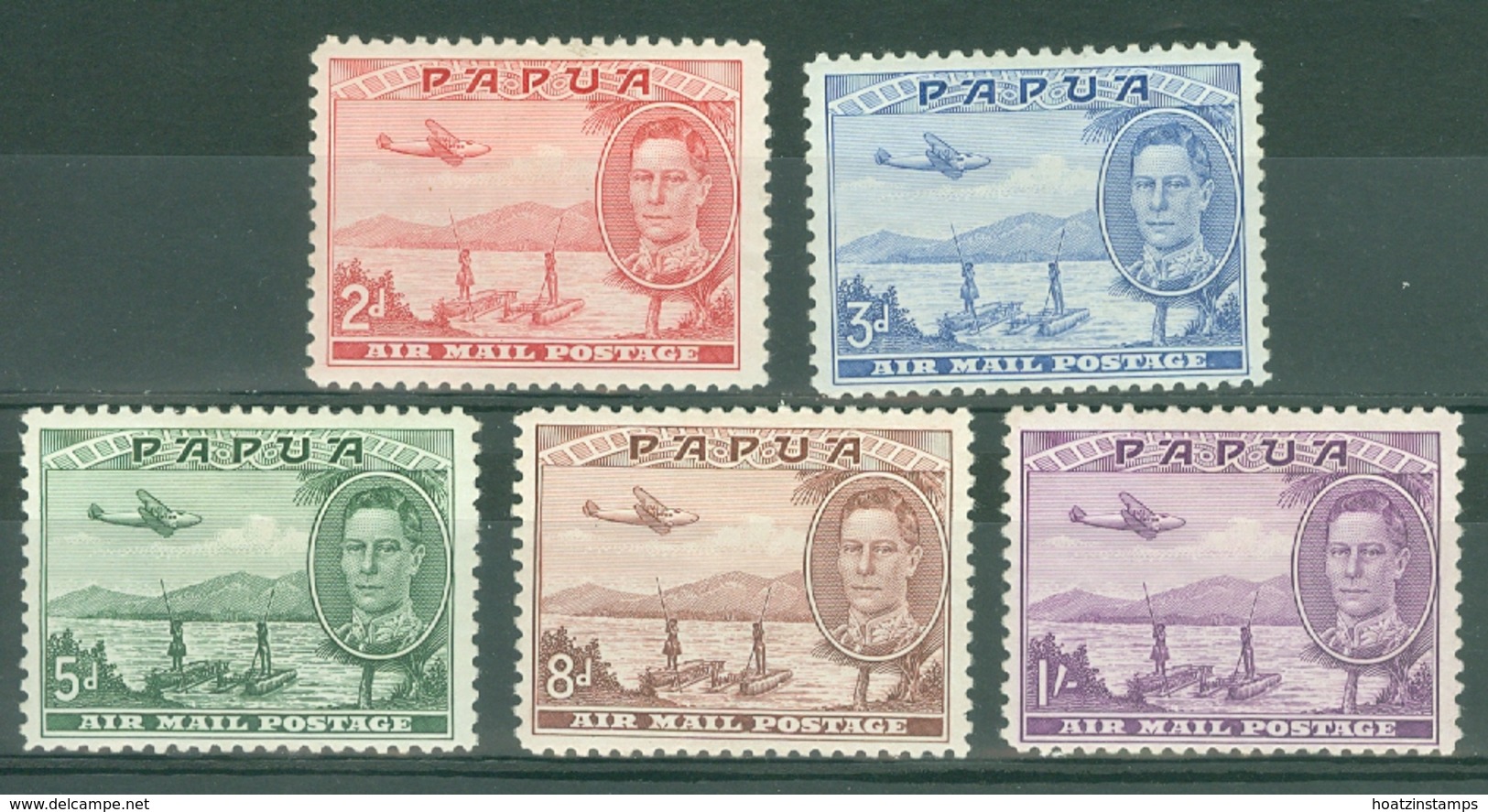 Papua New Guinea: 1939   Air - Pictorial Set    SG163-167    MH - Papouasie-Nouvelle-Guinée