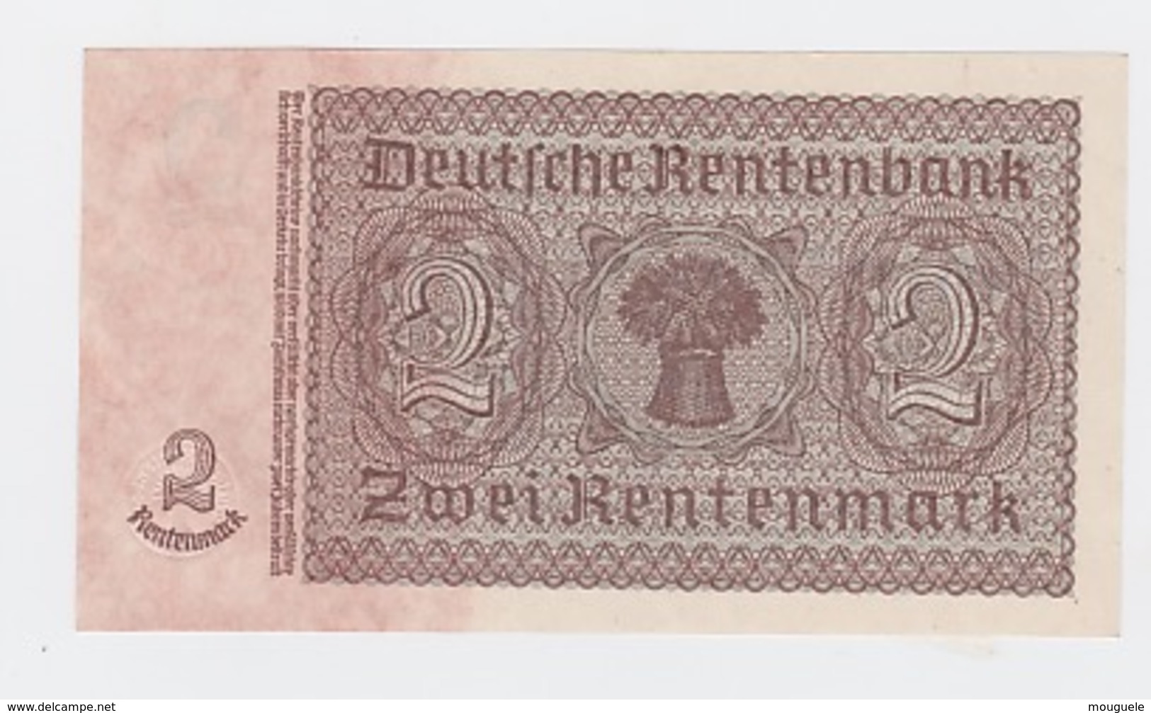 Billet De 2 Rentenmark Pick 174  Du 30-1_1937    Neuf - 1 Rentenmark