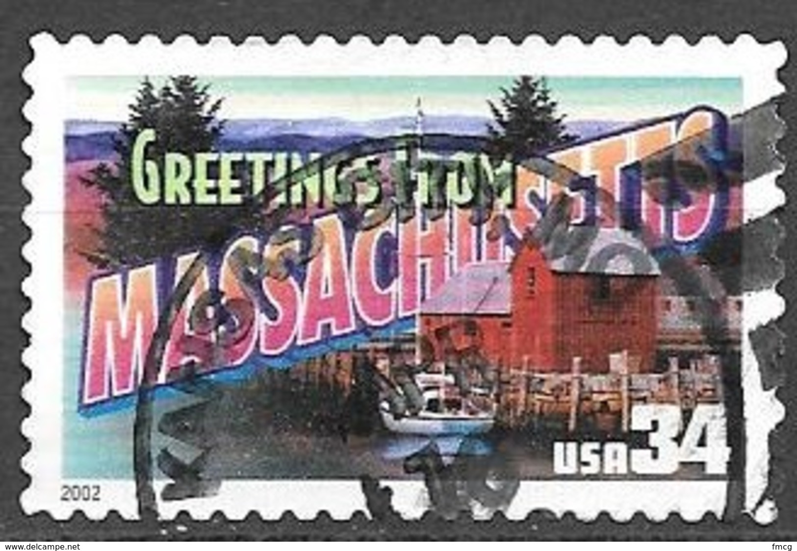 2002 34 Cents State Greetings, Massachusetts, Used - Used Stamps