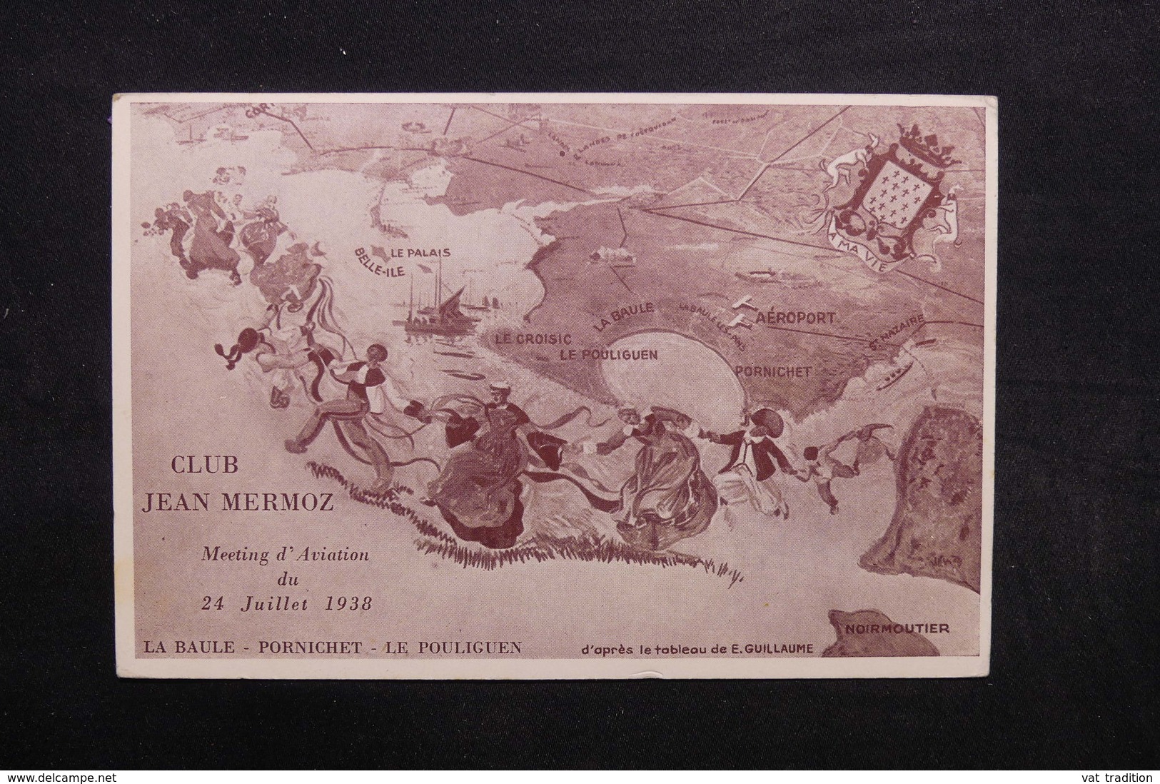 FRANCE - Carte Du Meeting " Jean Mermoz " De La Baule En 1938 , Oblitérations , Vignettes Et Affr.  Plaisants - L 32710 - 1960-.... Lettres & Documents
