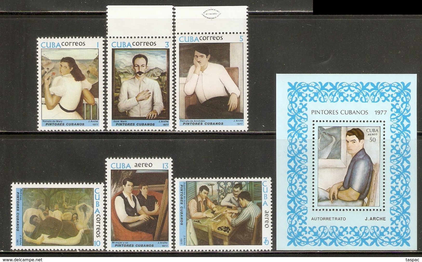 1977 Mi# 2234-2239, Block 52 ** MNH - Paintings By Jorge Arche - Unused Stamps