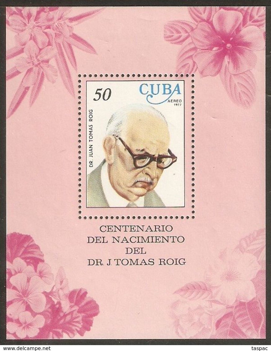 1977 Mi# Block 51 ** MNH - Dr. Juan Tomas Roig, Botanist / Flowers - Unused Stamps