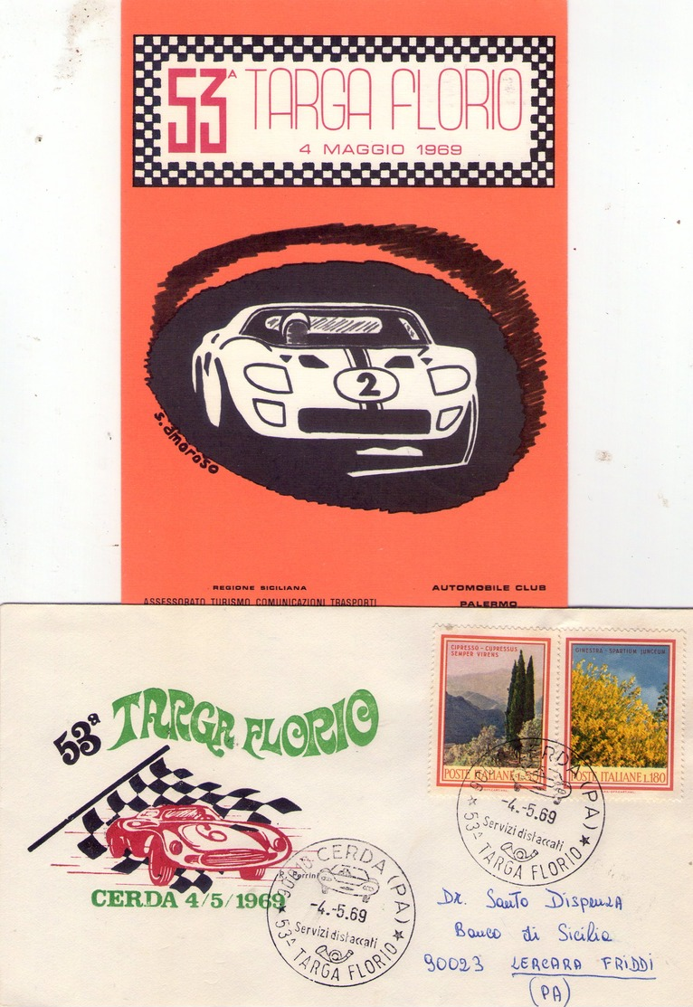 ITALIA  53^ Targa Florio   Lotto Di 2 Pezzi   Busta + Cartolina Con Annulli + Foto - Palermo