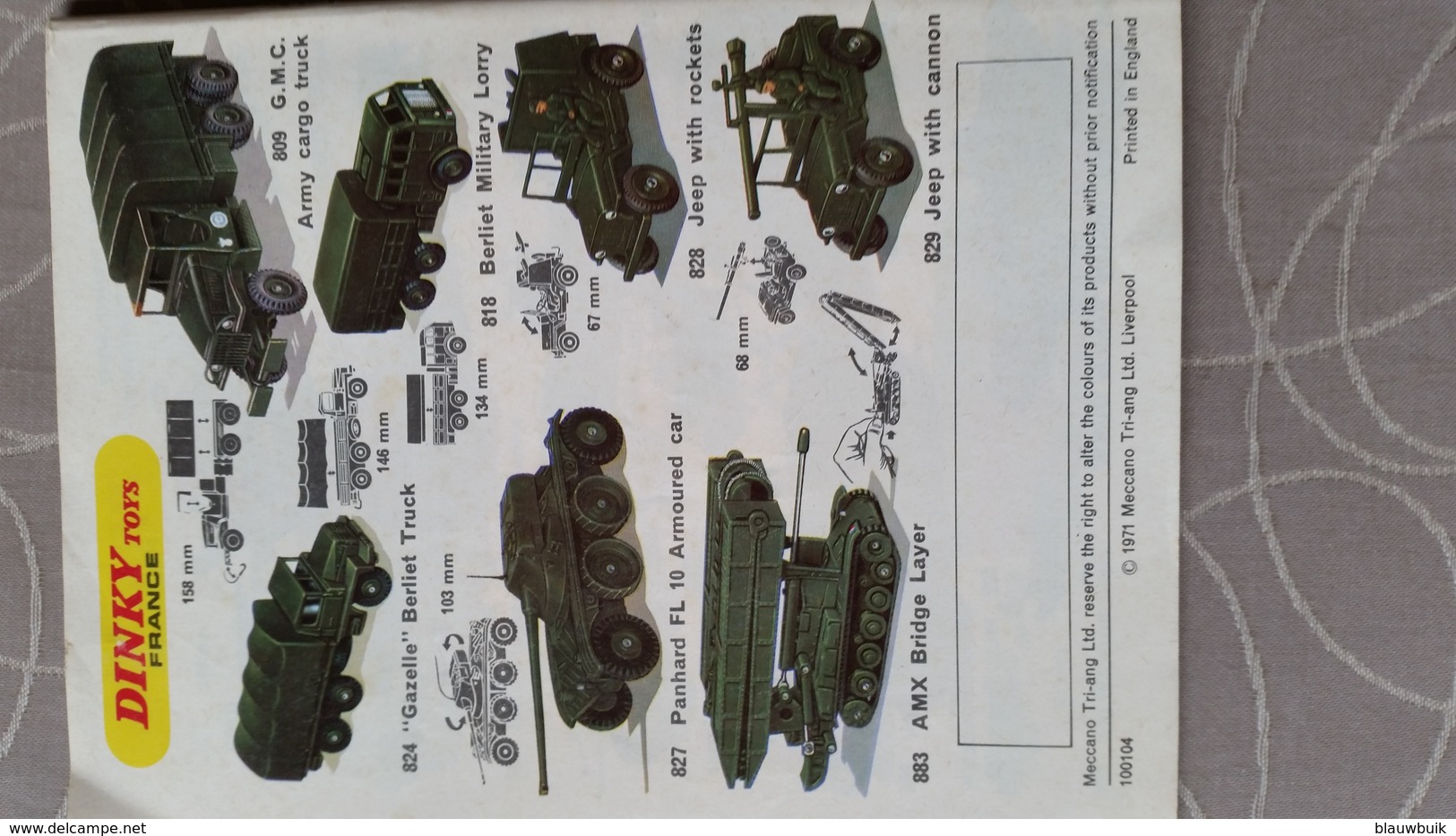 Dinky Toys Catalogus 1971 N°7 Belgie - Magazines