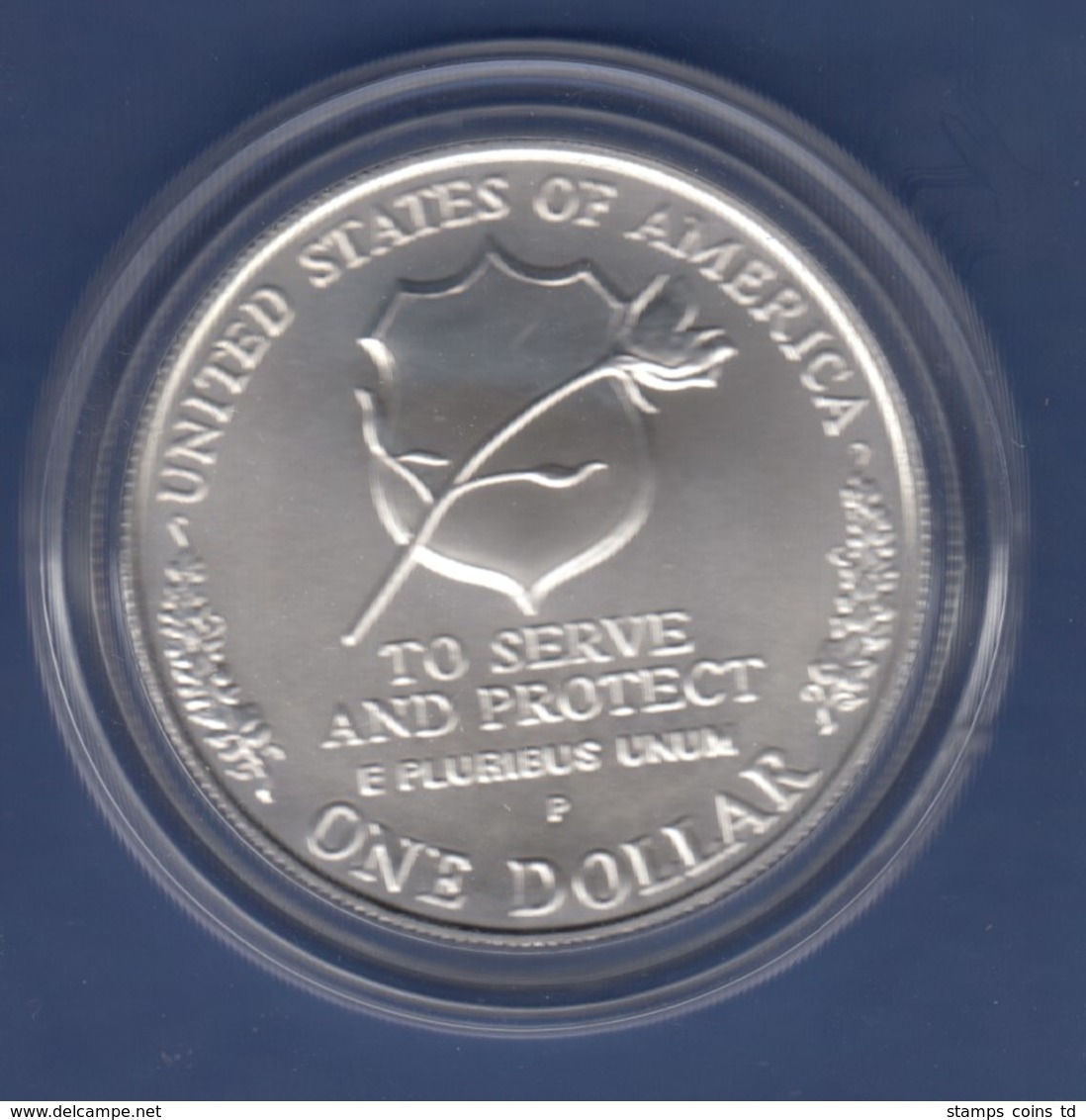 USA 1997 1$ Silber-Gedenkmünze Law Enforcement Officers Memorial MS / Stg - Sonstige & Ohne Zuordnung