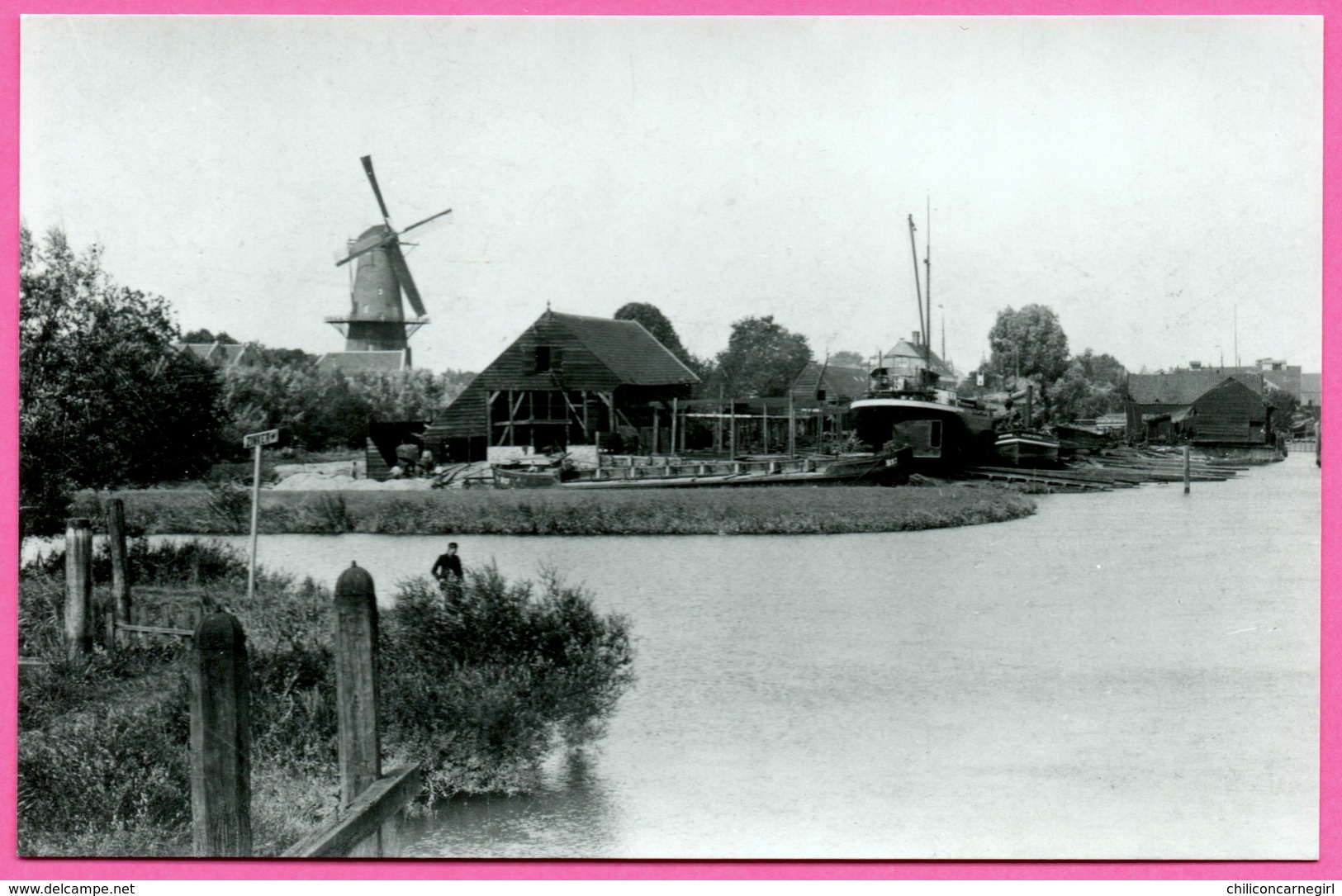 Zo Was Dordrecht - Noordendijk Wantij Omstreeks 1905 - Péniche - Molen Moulin - Animée - Edit SPARO - Foto L. Van Es - Dordrecht