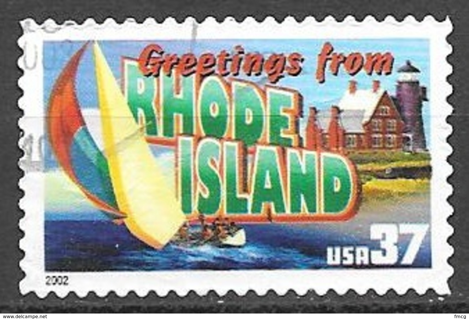 2002 37 Cents State Greetings, Rhode Island, Used - Oblitérés