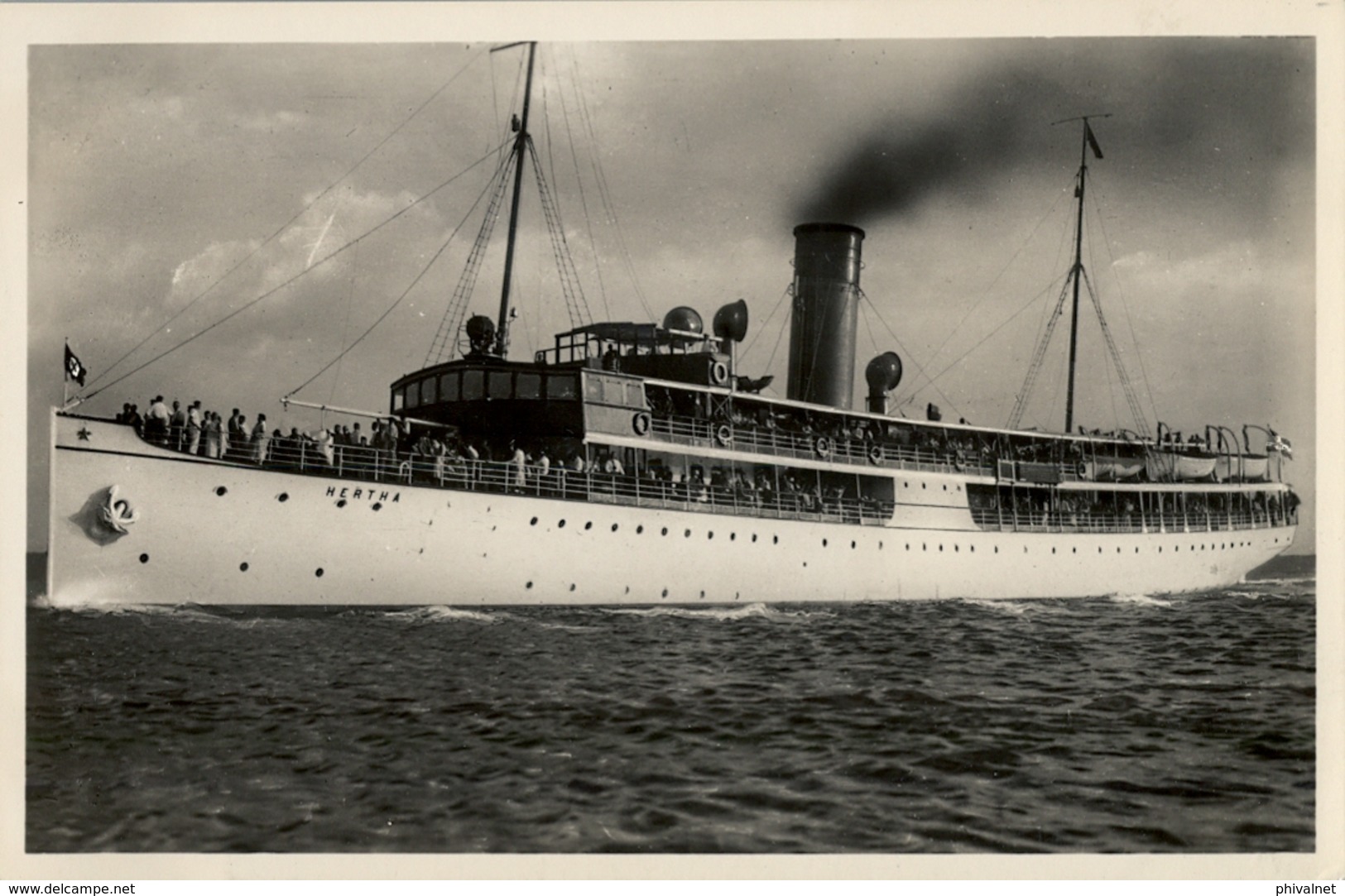 BARCOS / SHIPS , TARJETA POSTAL  NO CIRCULADA , OSTSEE - DAMPFER , S.S. " HERTHA " - Transbordadores