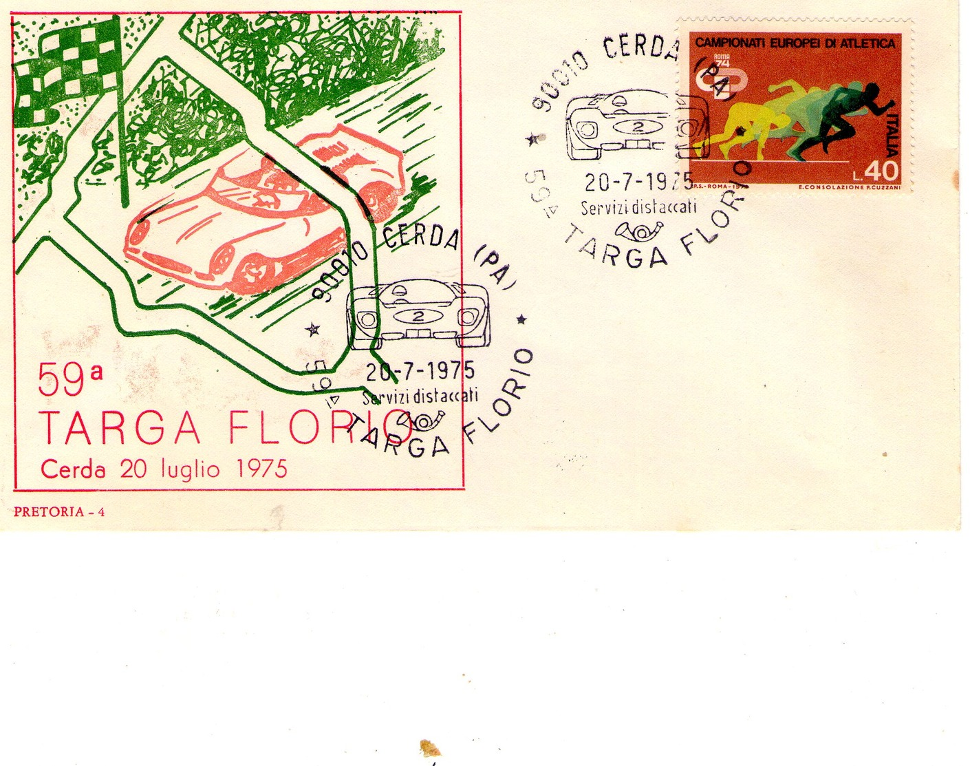 ITALIA  59^ Targa Florio   Busta  Del 20 - 7 - 1975 - Palermo