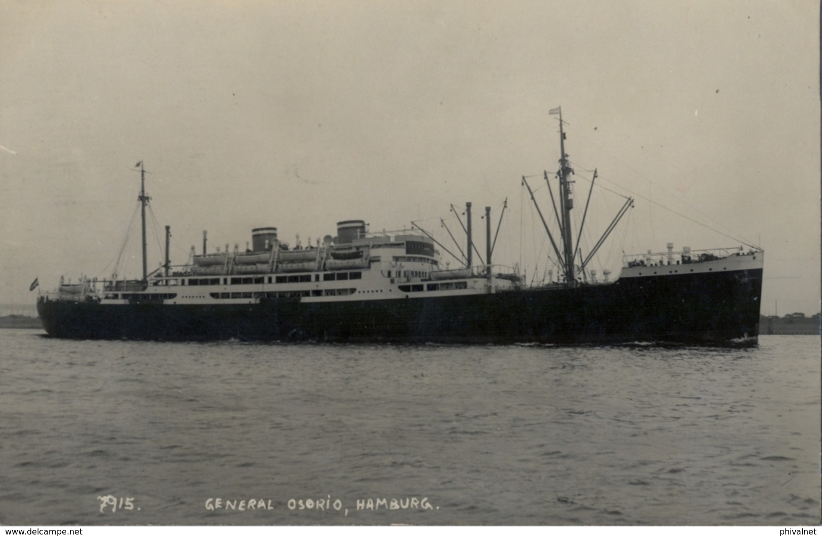 BARCOS / SHIPS , TARJETA POSTAL  NO CIRCULADA , GENERAL OSORIO - HAMBURG - Steamers