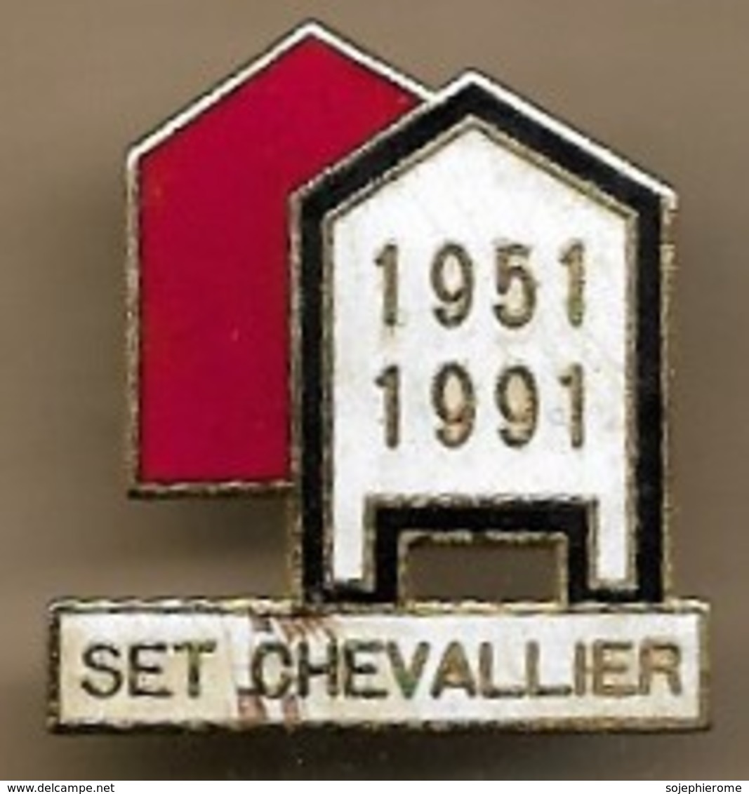 Pin's Set Chevallier 1951-1991 Villefranche-sur-Saône (69) Société Des Entrepôts Et Transports - Città