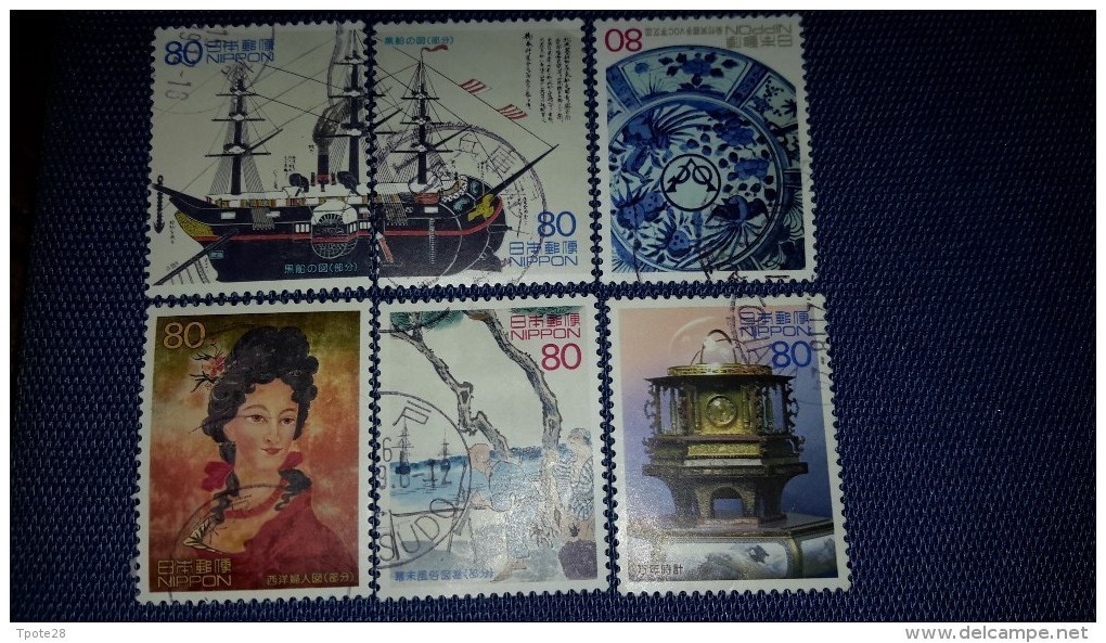 JAPON 2003 3411 3416 Navire Vapeur, Assiettependule Bateau   PHOTO NON CONTRACTUELLE - Used Stamps