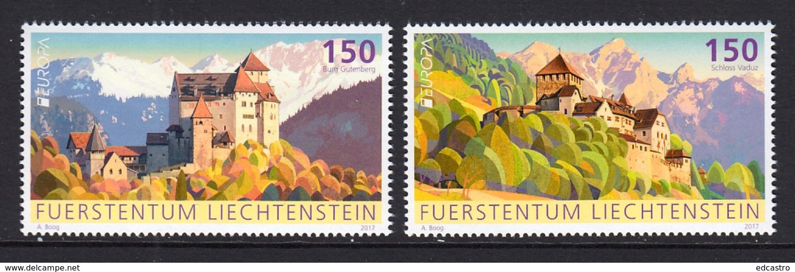 4.- LIECHTENSTEIN 2017 Europa 2017 – Palaces And Castles - Nuevos