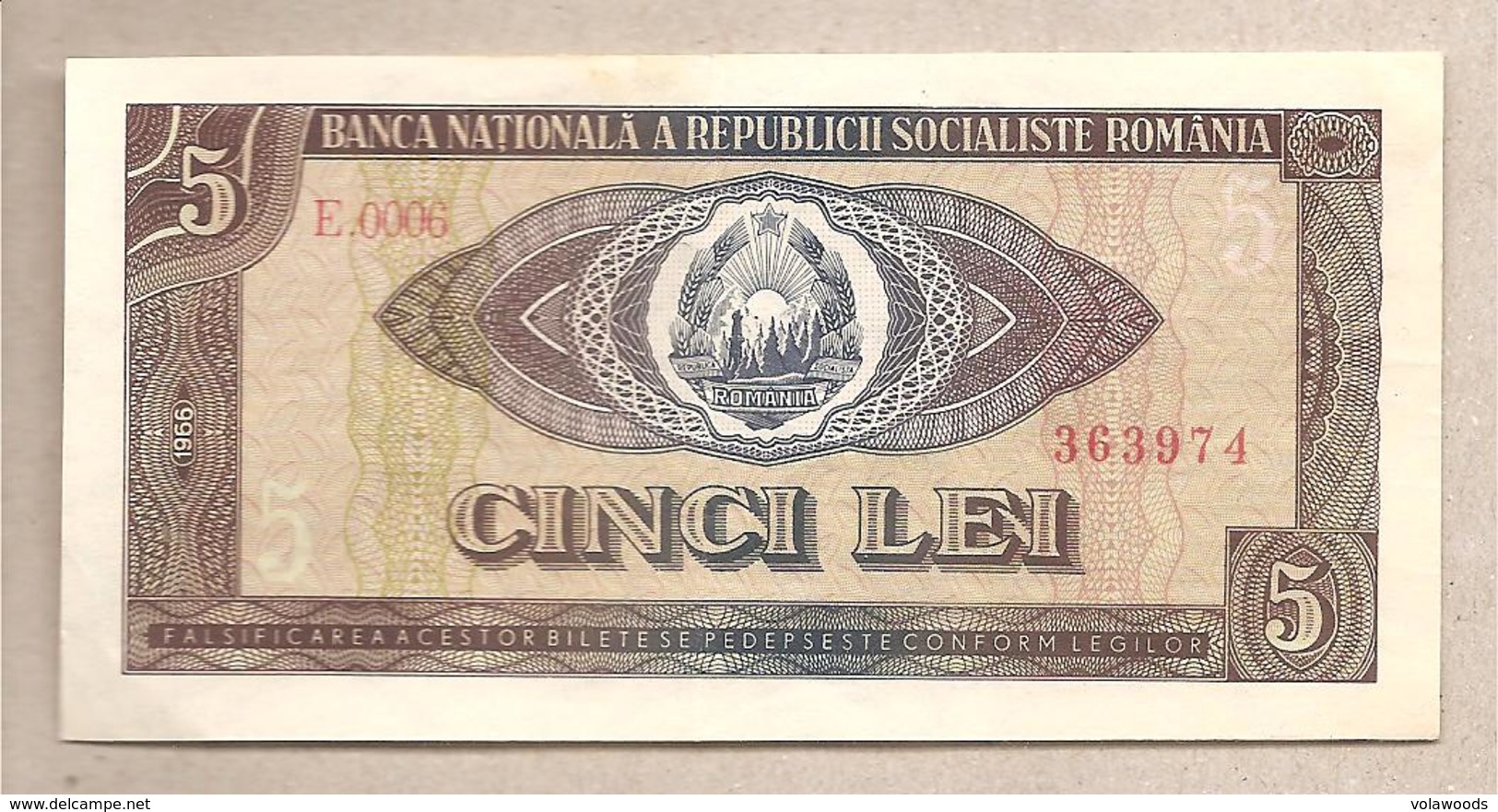 Romania - Banconota Circolata Da 5 Lei P-93a - 1966 - Romania