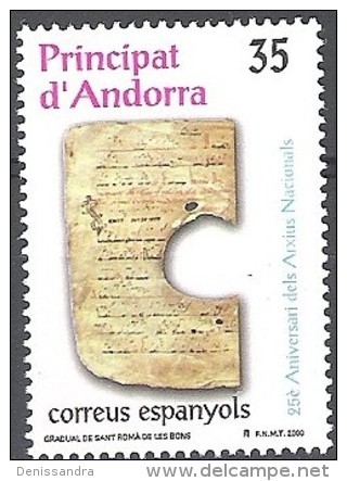 Andorra Español 2000 Yvert 267 Neuf  ** Cote (2015) 1.00 Euro 25 Ans Archives Nationales - Neufs