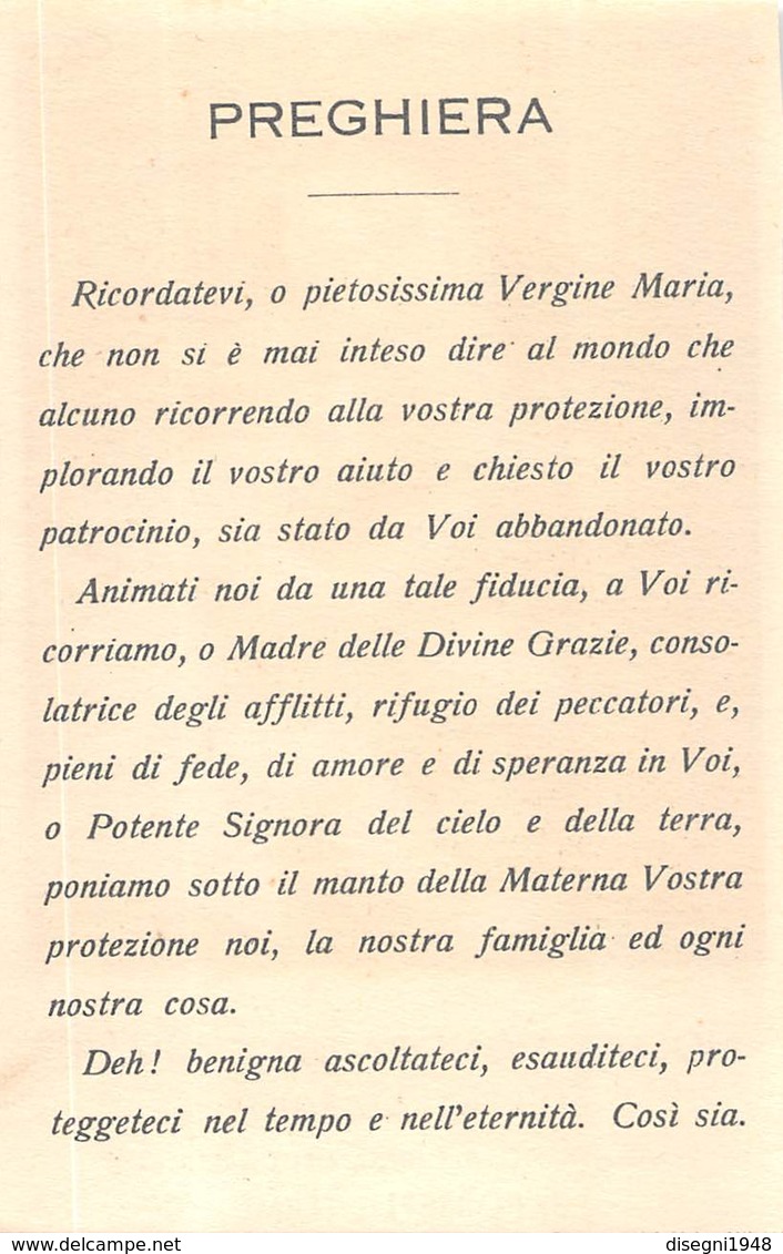 08240 "NOSTRA SIGNORA DELLE GRAZIE - MATER AMABILIS - VENER. NELLA CHIESA DEI CAPPUCCINI PORRETTA T." IMM. RELIG. ORIG. - Images Religieuses