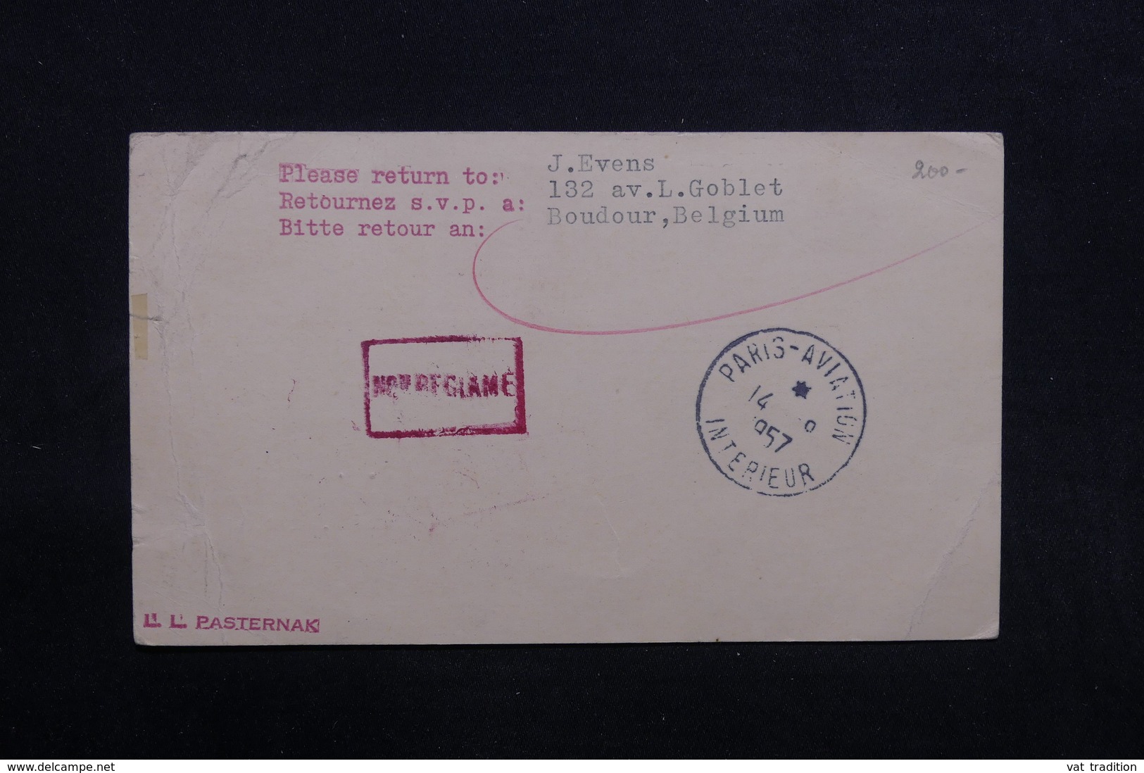 ETATS UNIS - Entier Postal + Complément Du 1 Er Vol San Francisco / Paris Par Voie Polaire En 1957 - L 32762 - 2c. 1941-1960 Lettres